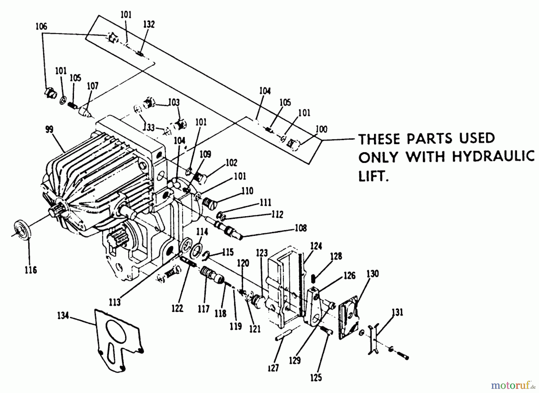 Toro Neu Mowers, Lawn & Garden Tractor Seite 1 1-0465 - Toro 12 hp Automatic Tractor, 1973 PARTS LIST FOR HYDROSTATIC TRANSMISSION PISTON-PISTON TYPE (PLATE 4.5)