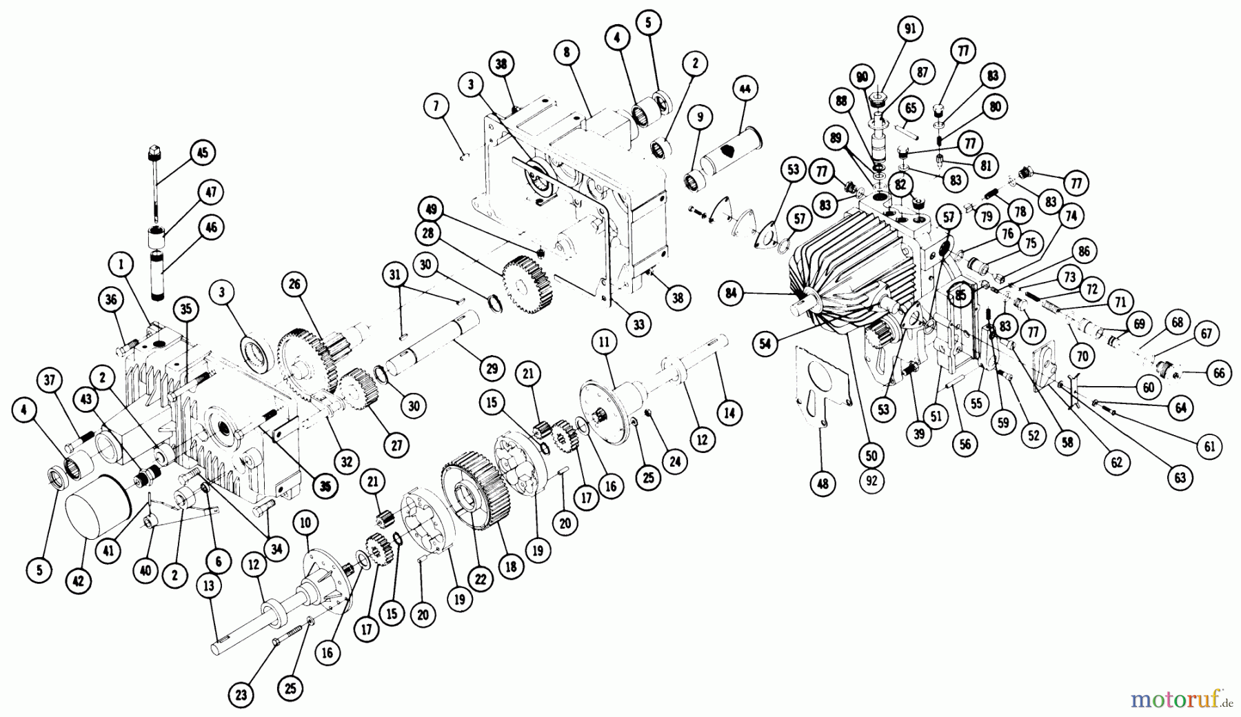 Toro Neu Mowers, Lawn & Garden Tractor Seite 1 1-7452 (GT-14) - Toro GT-14 Tractor, 1970 TRANSMISSION PARTS LIST