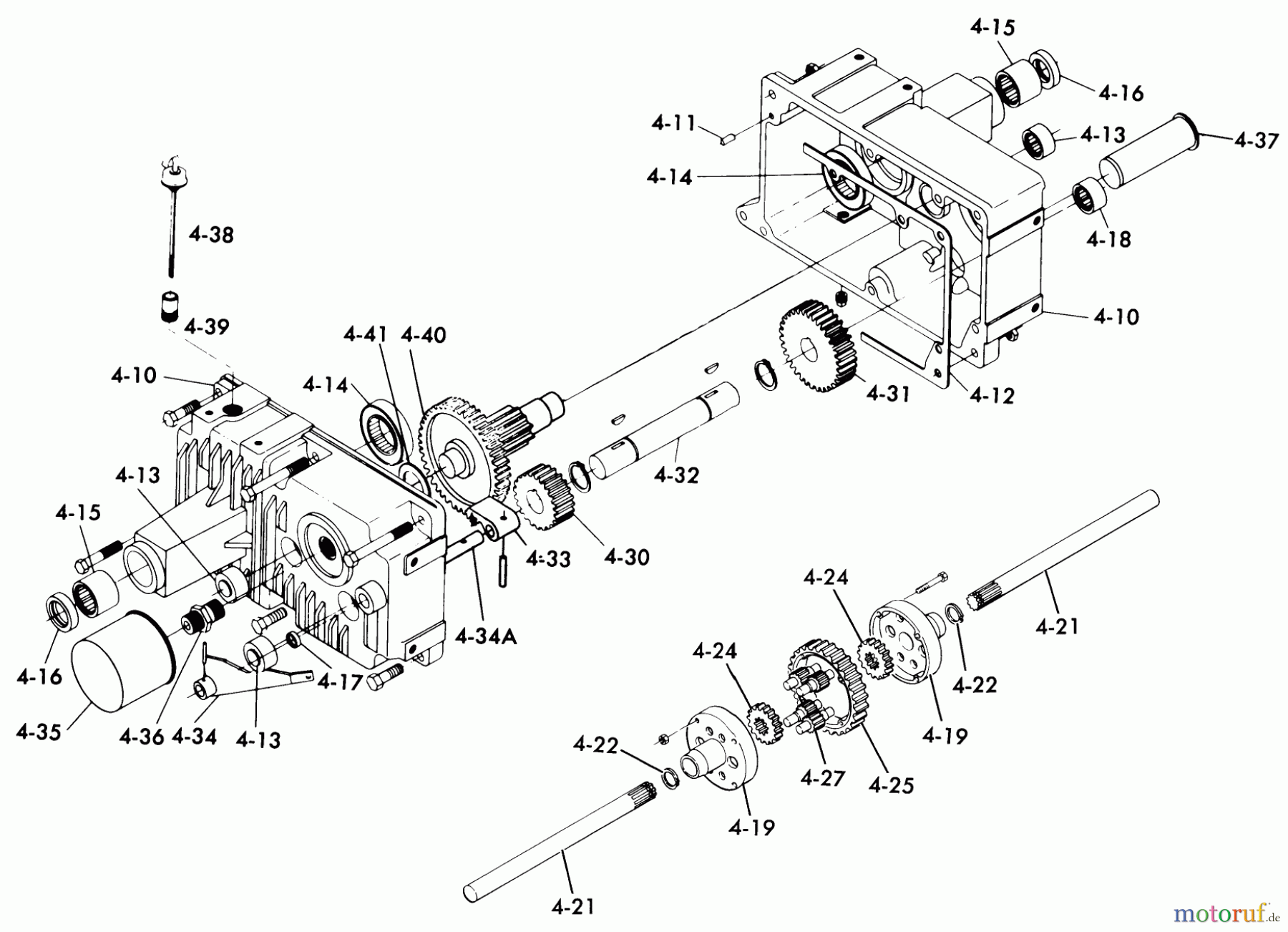 Toro Neu Mowers, Lawn & Garden Tractor Seite 1 1-0511 (B-100) - Toro B-100 Automatic Tractor, 1975 TRANSAXLE