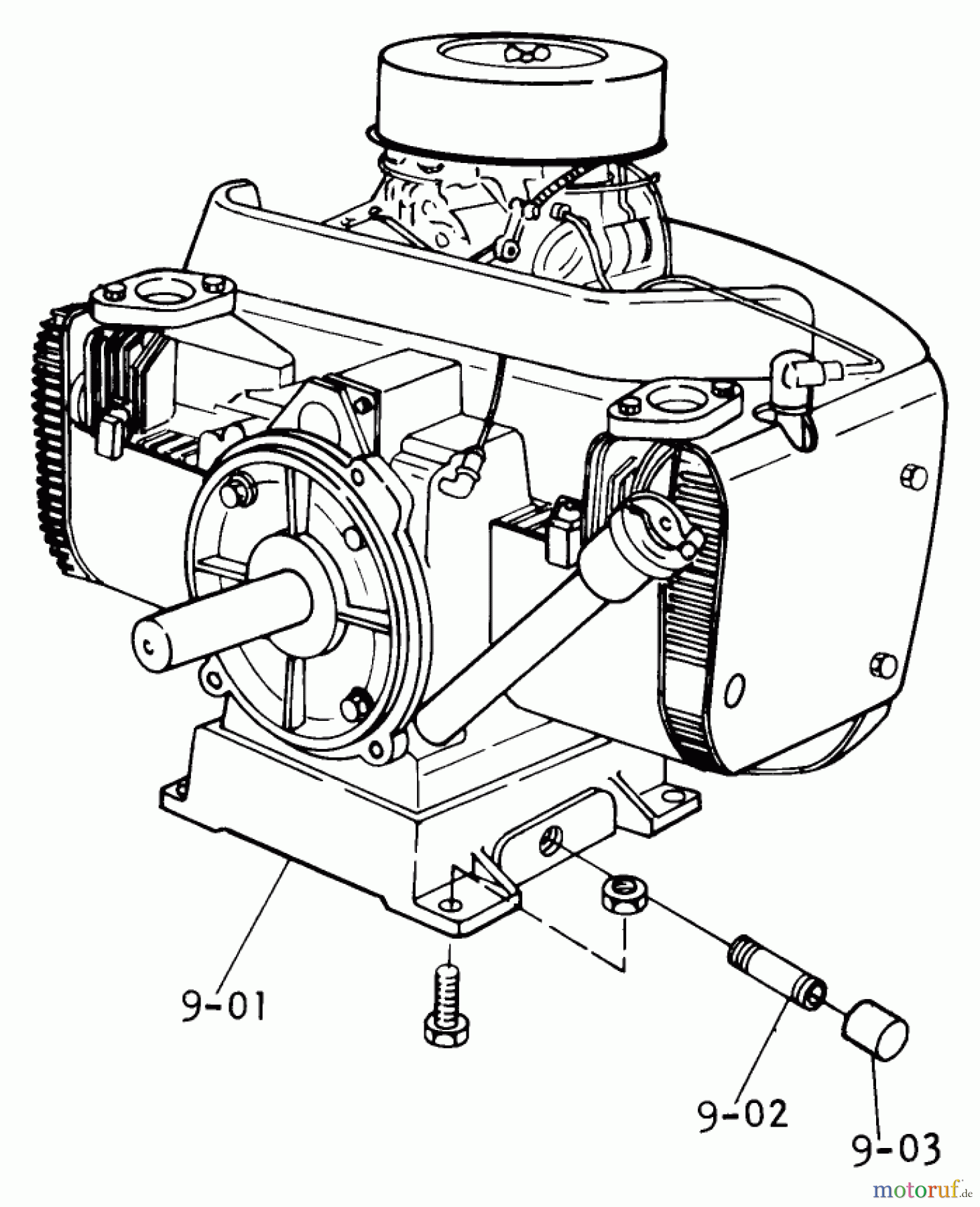 Toro Neu Mowers, Lawn & Garden Tractor Seite 1 1-0610 - Toro 18 hp AutomaticTractor, 1973 ENGINE