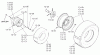 Toro 1-0611 (D-180) - D-180 Automatic Tractor, 1974 Ersatzteile WHEELS AND TIRES (PLATE 13.1) REGULAR WIDTH TIRE SET