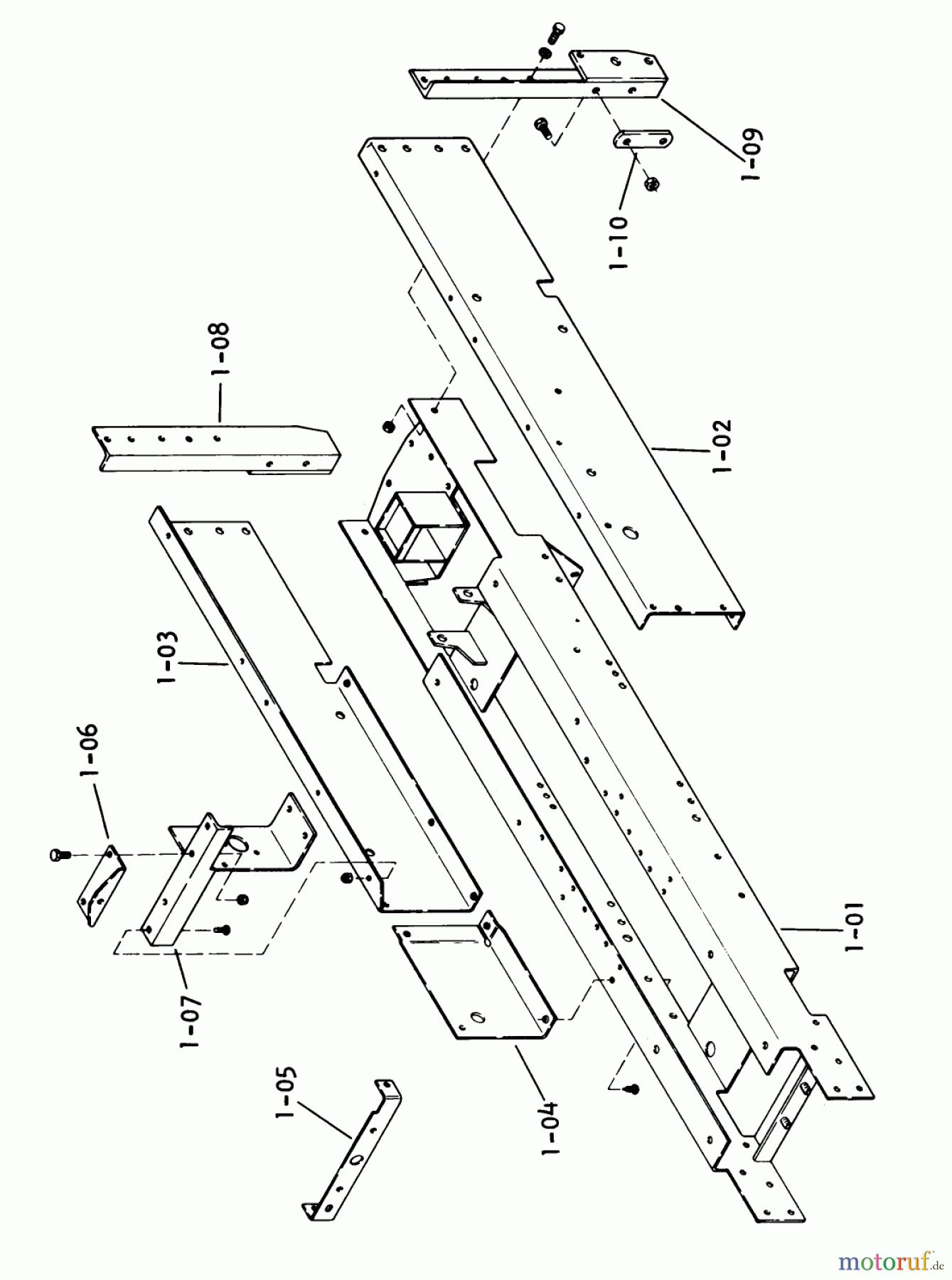 Toro Neu Mowers, Lawn & Garden Tractor Seite 1 1-0631 (D-200) - Toro D-200 Automatic Tractor, 1975 1.000 FRAME (FIG. 1)