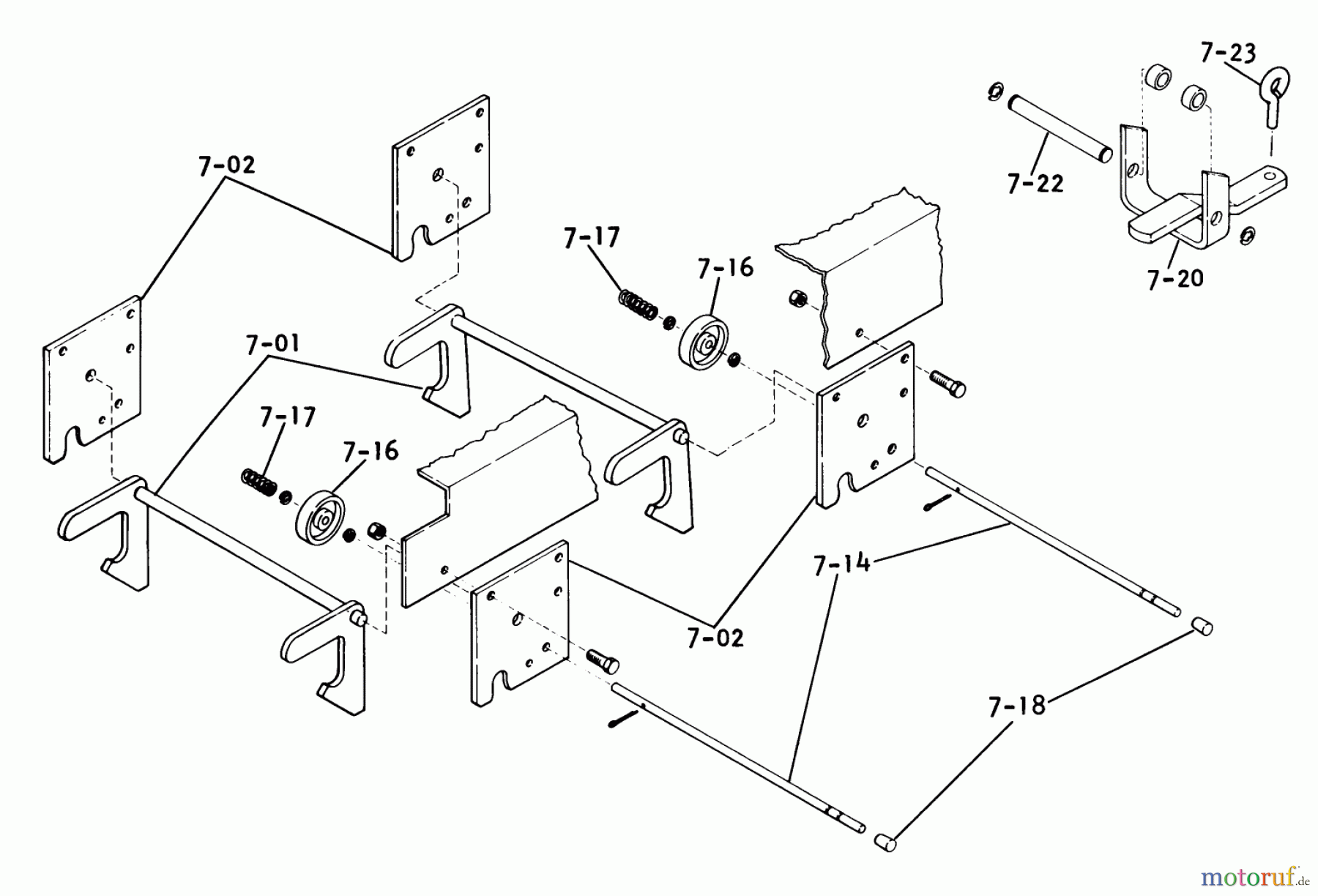 Toro Neu Mowers, Lawn & Garden Tractor Seite 1 1-0612 (D-180) - Toro D-180 Automatic Tractor, 1975 7.000 HITCHES (FIG. 7A)