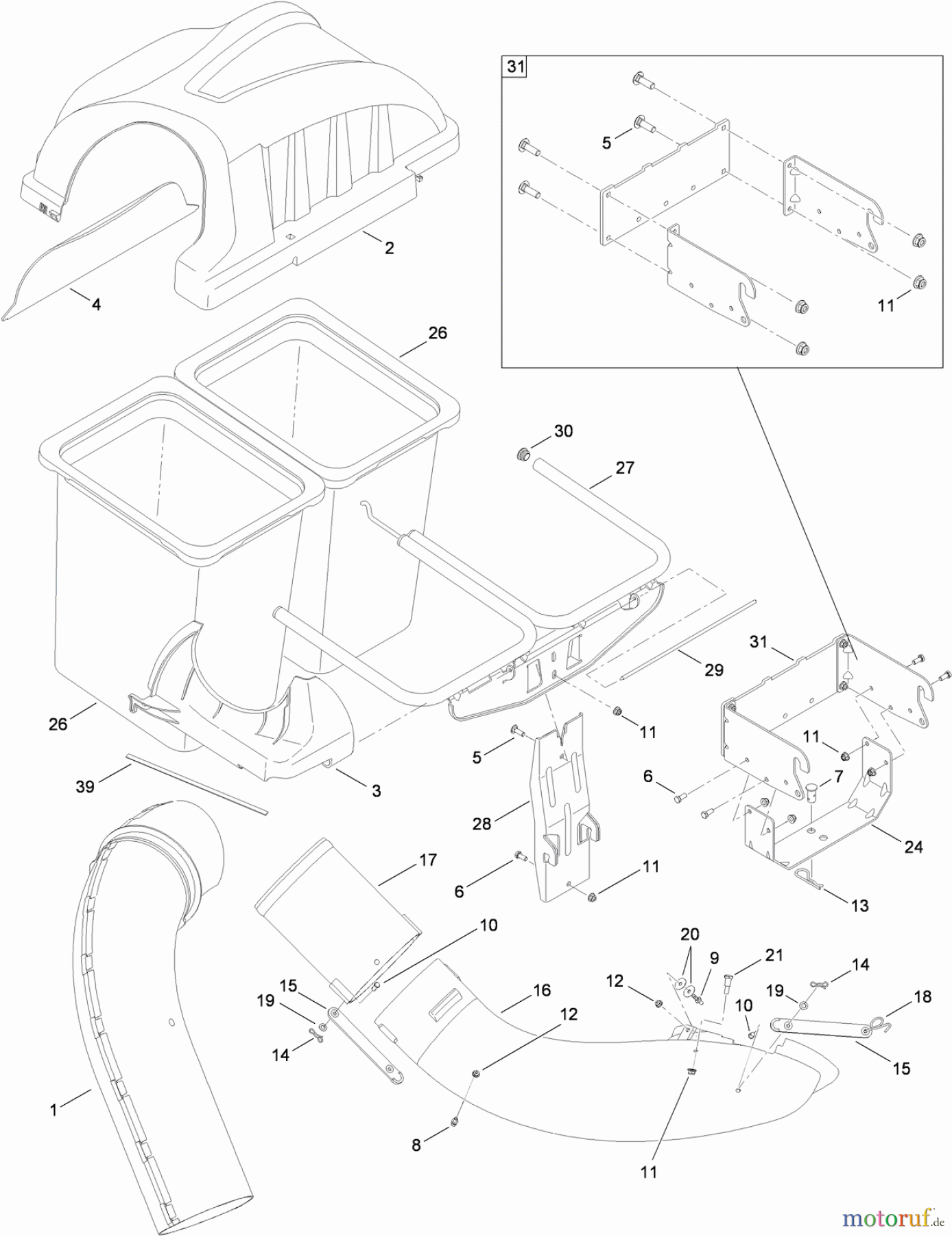 Toro Neu Accessories, Mower 19A30003000 - Toro Twin Bagger for 42