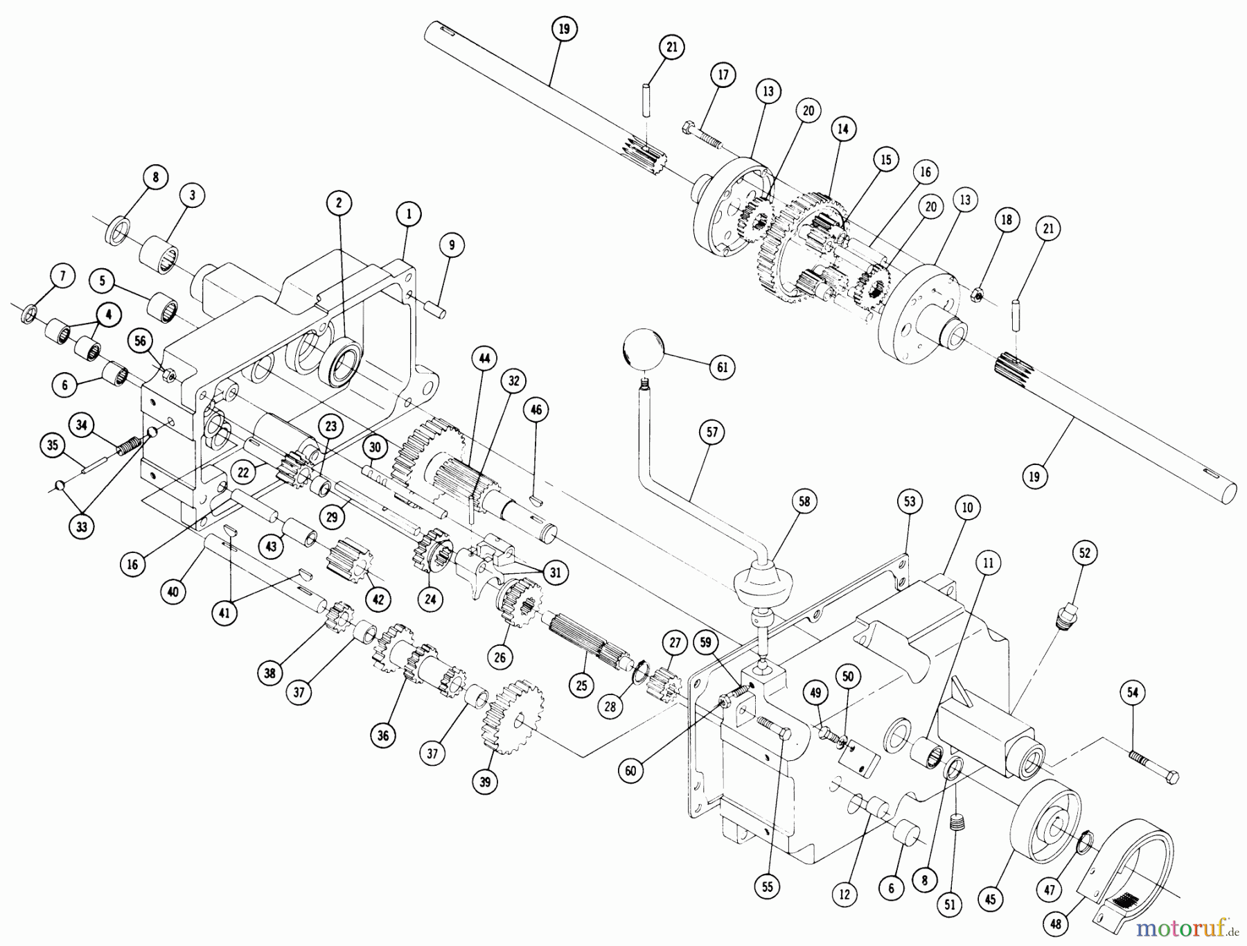 Toro Neu Mowers, Lawn & Garden Tractor Seite 1 1-3631 - Toro 500 Special Tractor, 1968 5053 TRANSMISSION PARTS LIST