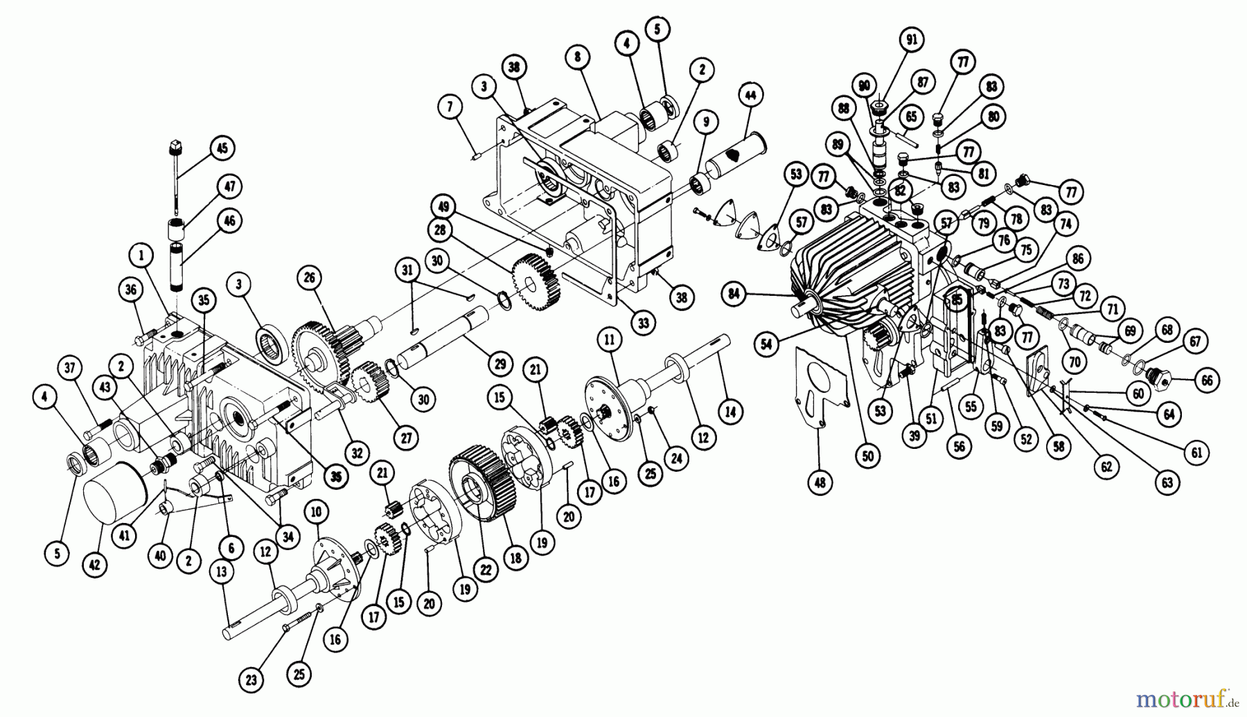 Toro Neu Mowers, Lawn & Garden Tractor Seite 1 1-7441 (GT-14) - Toro GT-14 Tractor, 1969 5070 TRANSMISSION FOR 1-7441 TRACTOR