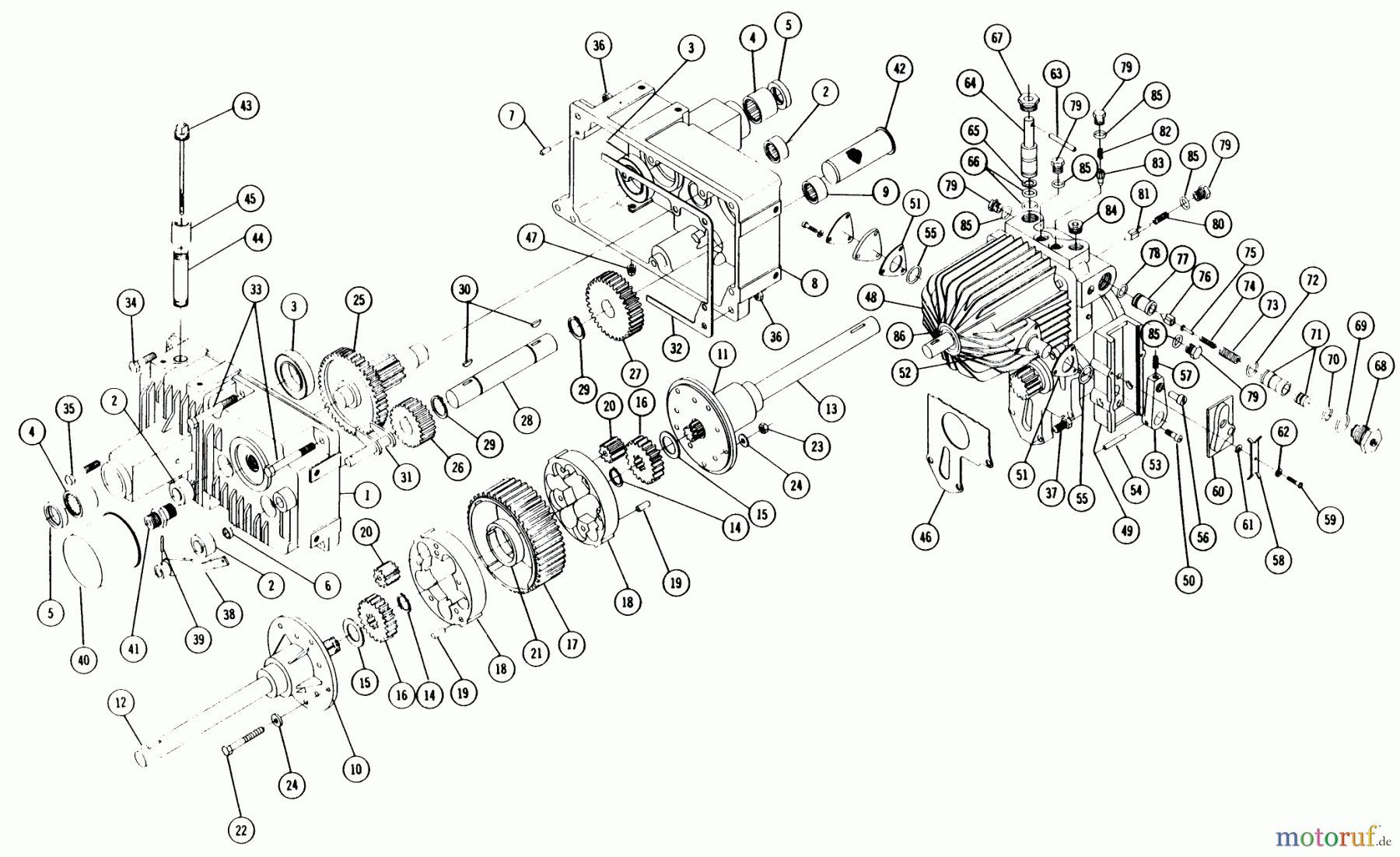 Toro Neu Mowers, Lawn & Garden Tractor Seite 1 1-7932 - Toro Charger 9 Tractor, 1968 5062 TRANSMISSION PARTS LIST