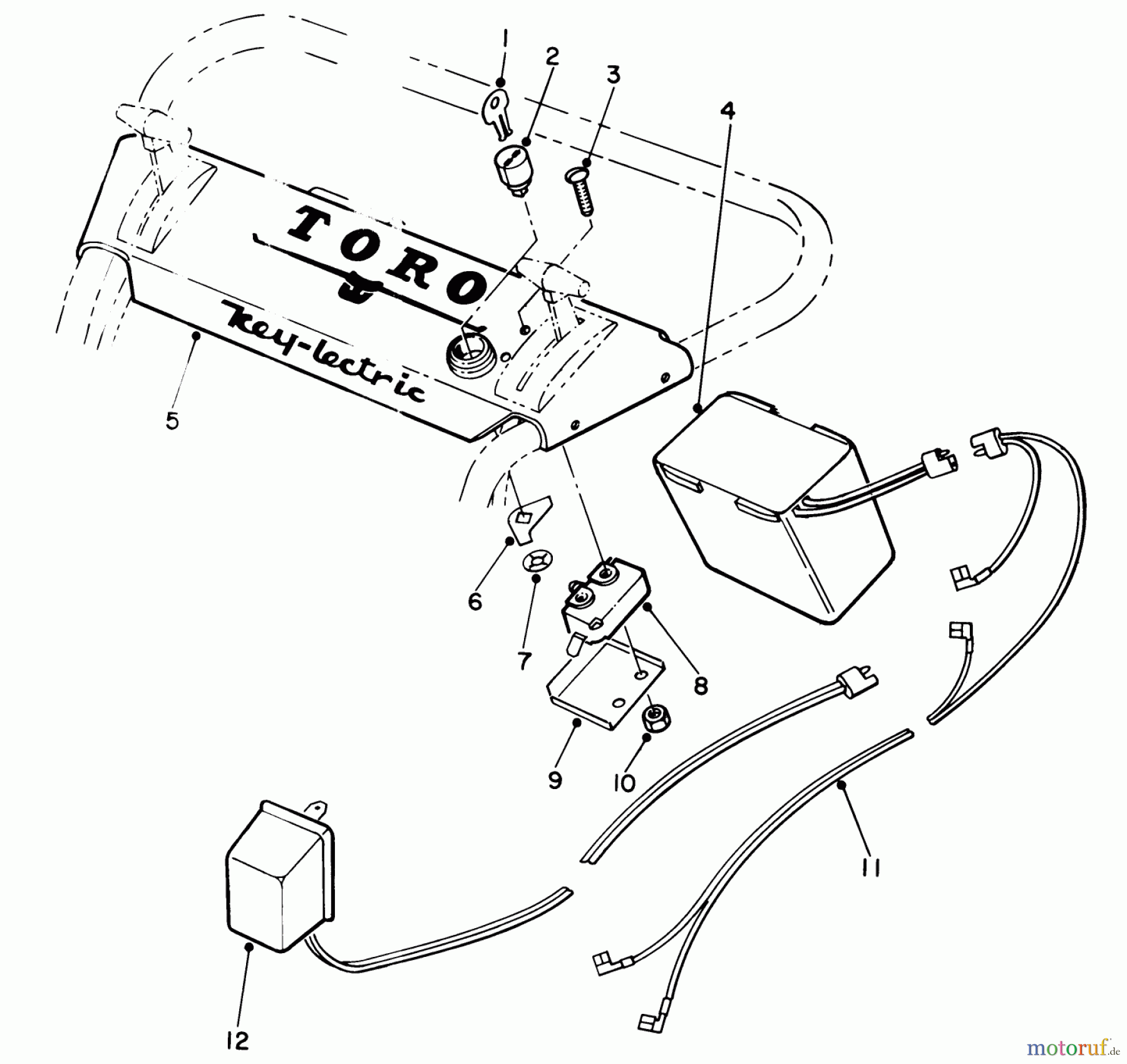 Toro Neu Accessories, Mower 21666 - Toro Whirlwind Battery, 1970 (0033909-0035717) DELCO
