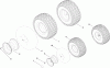 Toro 13AL60RG048 (LX426) - LX426 Lawn Tractor, 2008 (SN 1L107H10100-) Ersatzteile FRONT AND REAR WHEEL ASSEMBLY