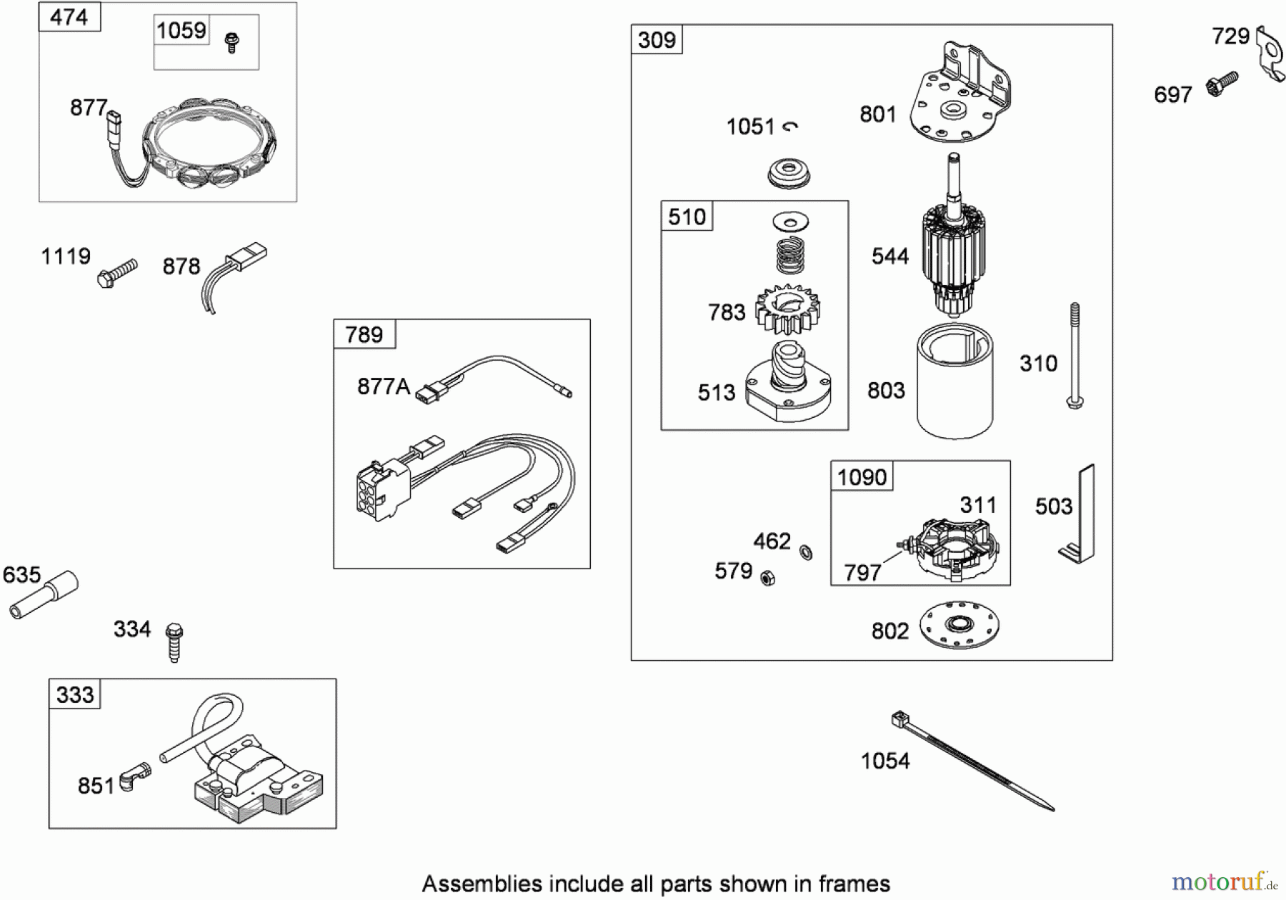 Toro Neu Mowers, Lawn & Garden Tractor Seite 1 13AL60RG544 (LX426) - Toro LX426 Lawn Tractor, 2008 (SN 1L107H10100-) ELECTRIC STARTER AND ALTERNATOR ASSEMBLY BRIGGS AND STRATTON 331777-0946-B2
