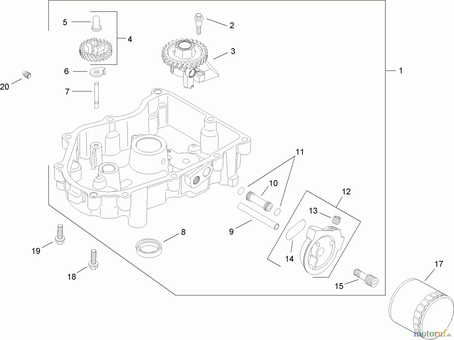 Toro Neu Mowers, Lawn & Garden Tractor Seite 1 13AP60RP544 (LX500) - Toro LX500 Lawn Tractor, 2006 (1A056B50000-) OIL PAN AND LUBRICATION ASSEMBLY KOHLER SV720-0011