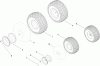 Toro 13AP61RH048 (LX468) - LX468 Lawn Tractor, 2008 (SN 1C108H20348-) Ersatzteile FRONT AND REAR WHEEL ASSEMBLY