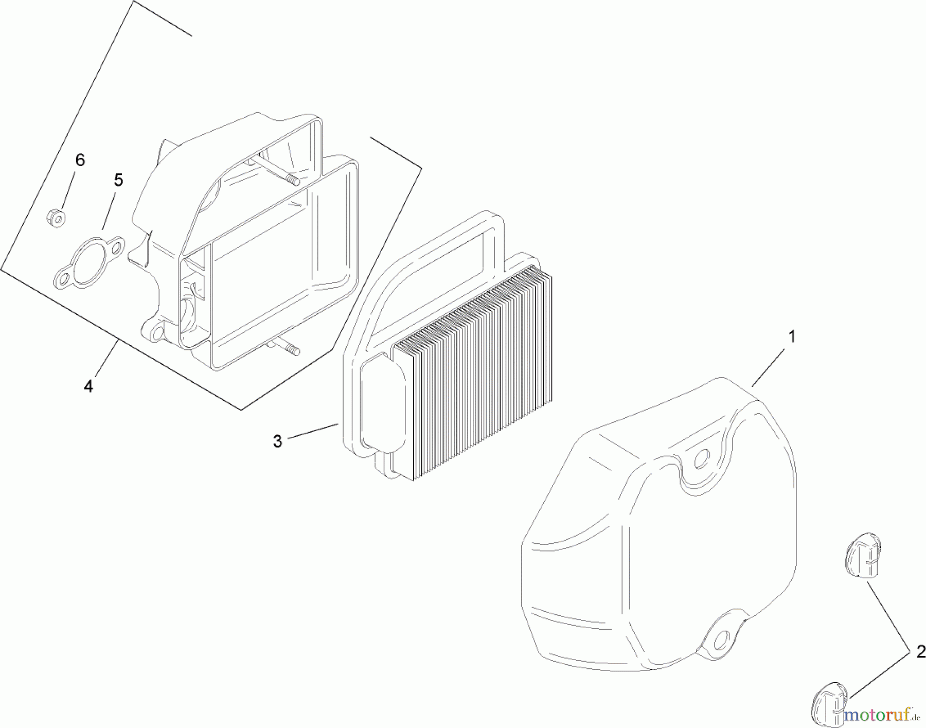 Toro Neu Mowers, Lawn & Garden Tractor Seite 1 13AX60RH544 (LX460) - Toro LX460 Lawn Tractor, 2006 (1A056B50000-) AIR INTAKE AND FILTRATION ASSEMBLY KOHLER SV600-0018