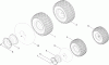 Toro 13AX61RG848 (LX427) - LX427 Lawn Tractor, Before January 31 2009, 2009 (1A019H10001-1A309H19999) Ersatzteile FRONT AND REAR WHEEL ASSEMBLY