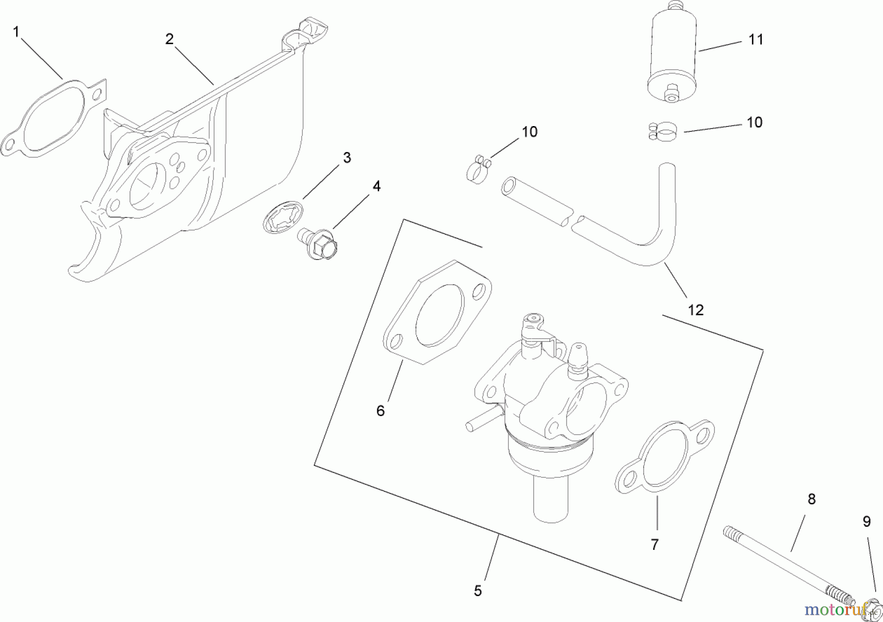 Toro Neu Mowers, Lawn & Garden Tractor Seite 1 13AX61RH748 (LX465) - Toro LX465 Lawn Tractor, 2007 (SN 1A117H10393-) FUEL SYSTEM ASSEMBLY KOHLER SV600-0018