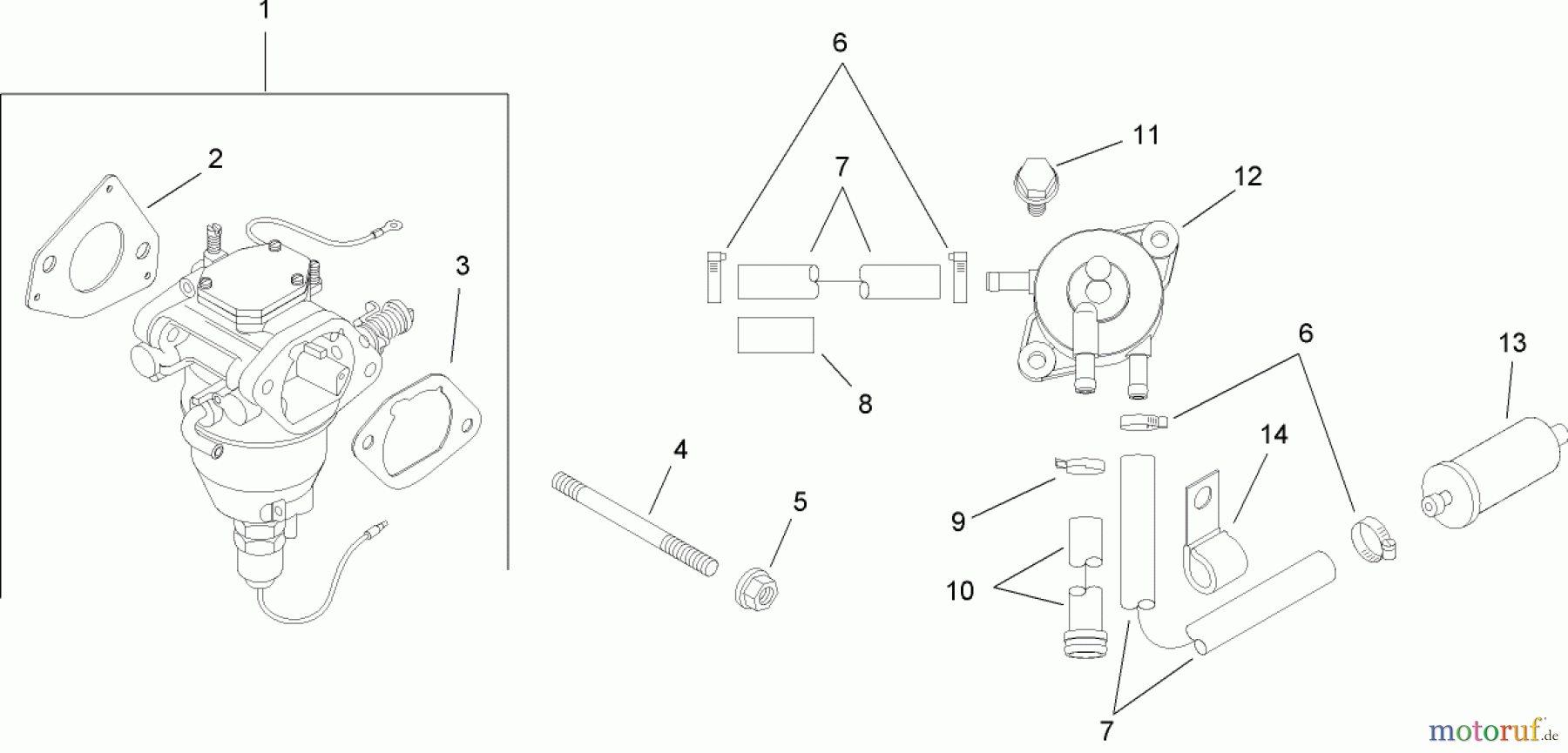 Toro Neu Mowers, Lawn & Garden Tractor Seite 1 13BX60RG544 (LX425) - Toro LX425 Lawn Tractor, 2007 (SN 1E237H10145-) FUEL SYSTEM ASSEMBLY KOHLER SV720-0011