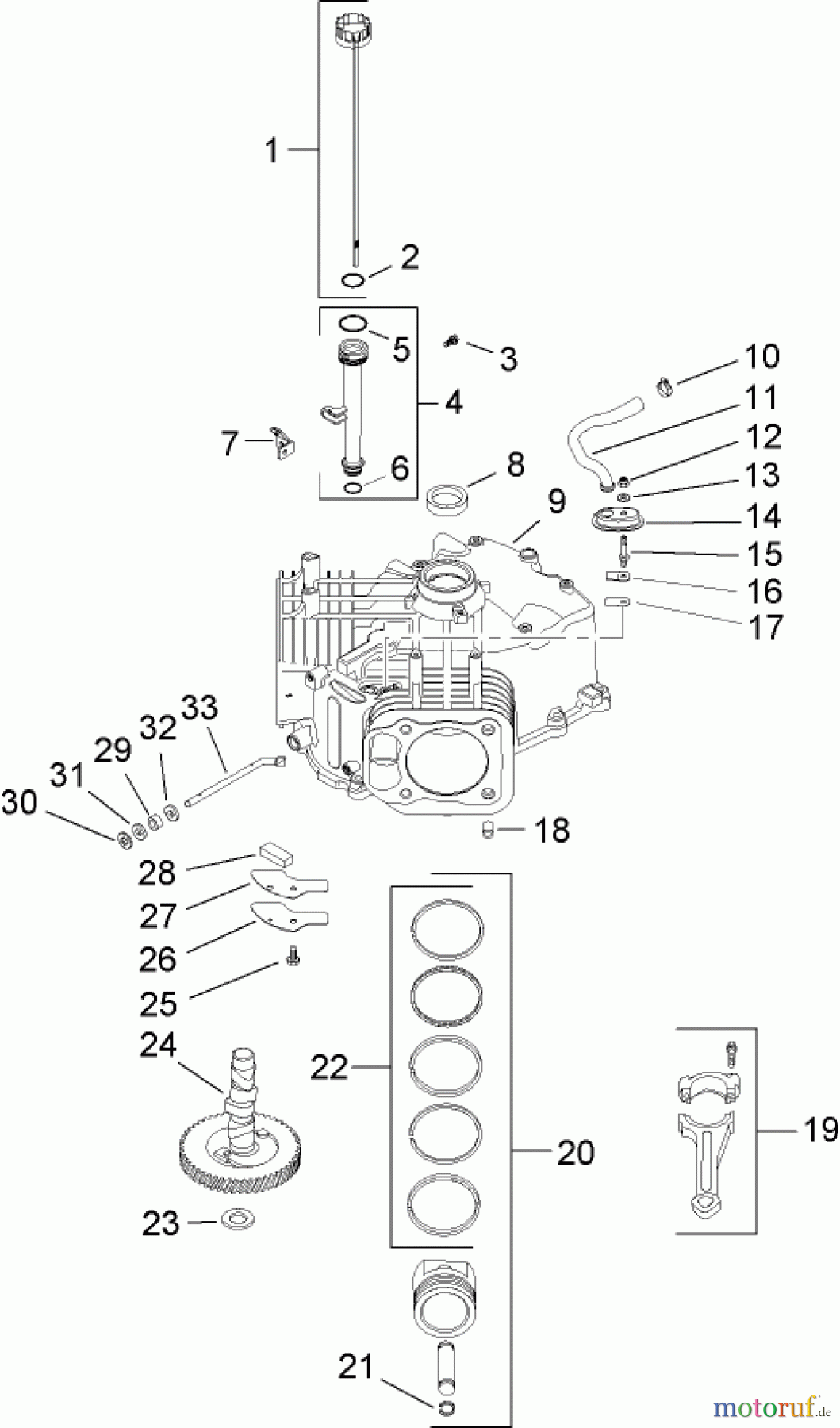  Toro Neu Mowers, Lawn & Garden Tractor Seite 1 14AP80RP544 (GT2100) - Toro GT2100 Garden Tractor, 2006 (1A136H30000-) CRANKCASE ASSEMBLY KOHLER SV720-0017