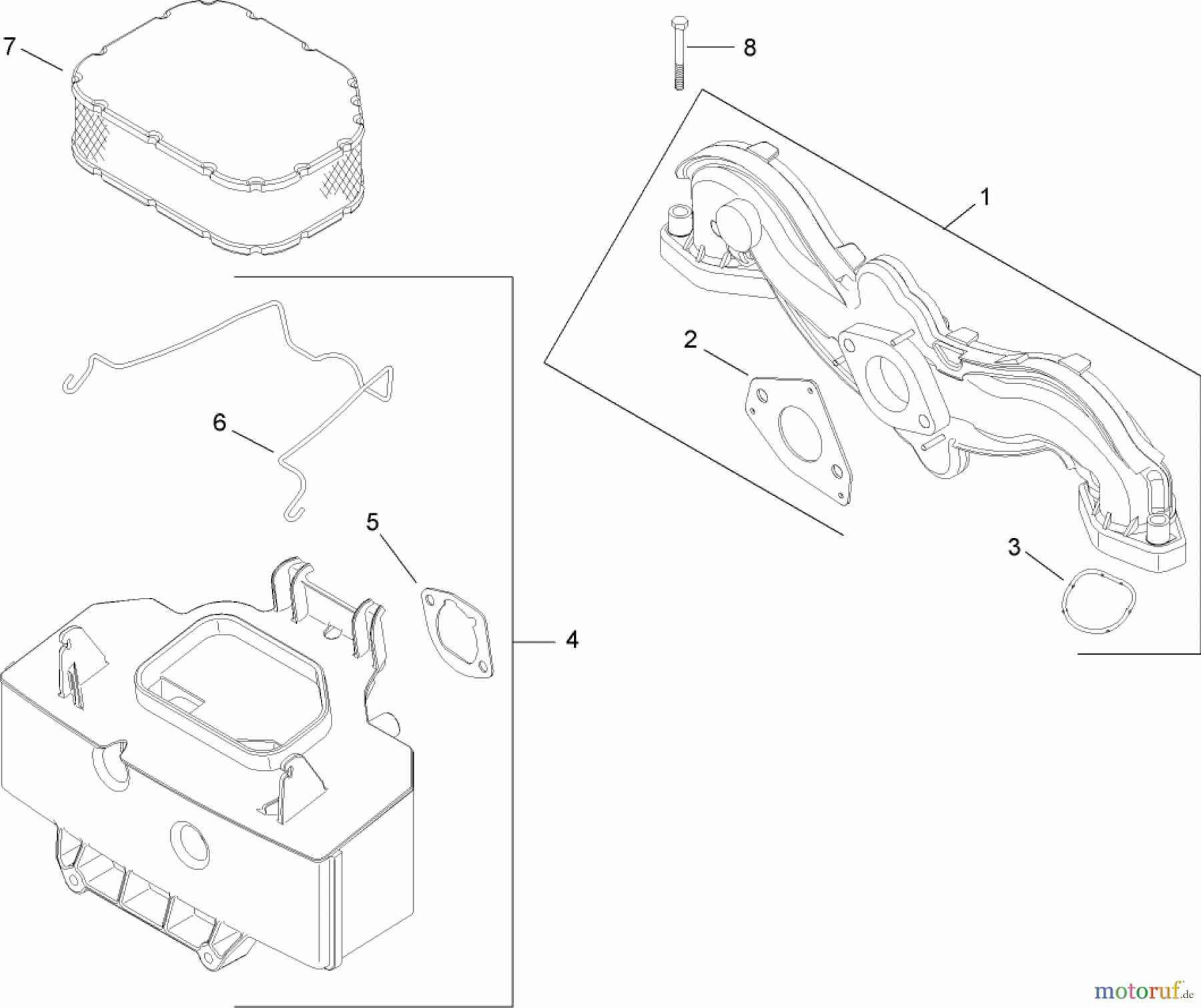 Toro Neu Mowers, Lawn & Garden Tractor Seite 1 14AP80RP744 (GT2100) - Toro GT2100 Garden Tractor, 2006 (1A136H30000-) AIR INTAKE AND FILTRATION ASSEMBLY KOHLER SV720-0017