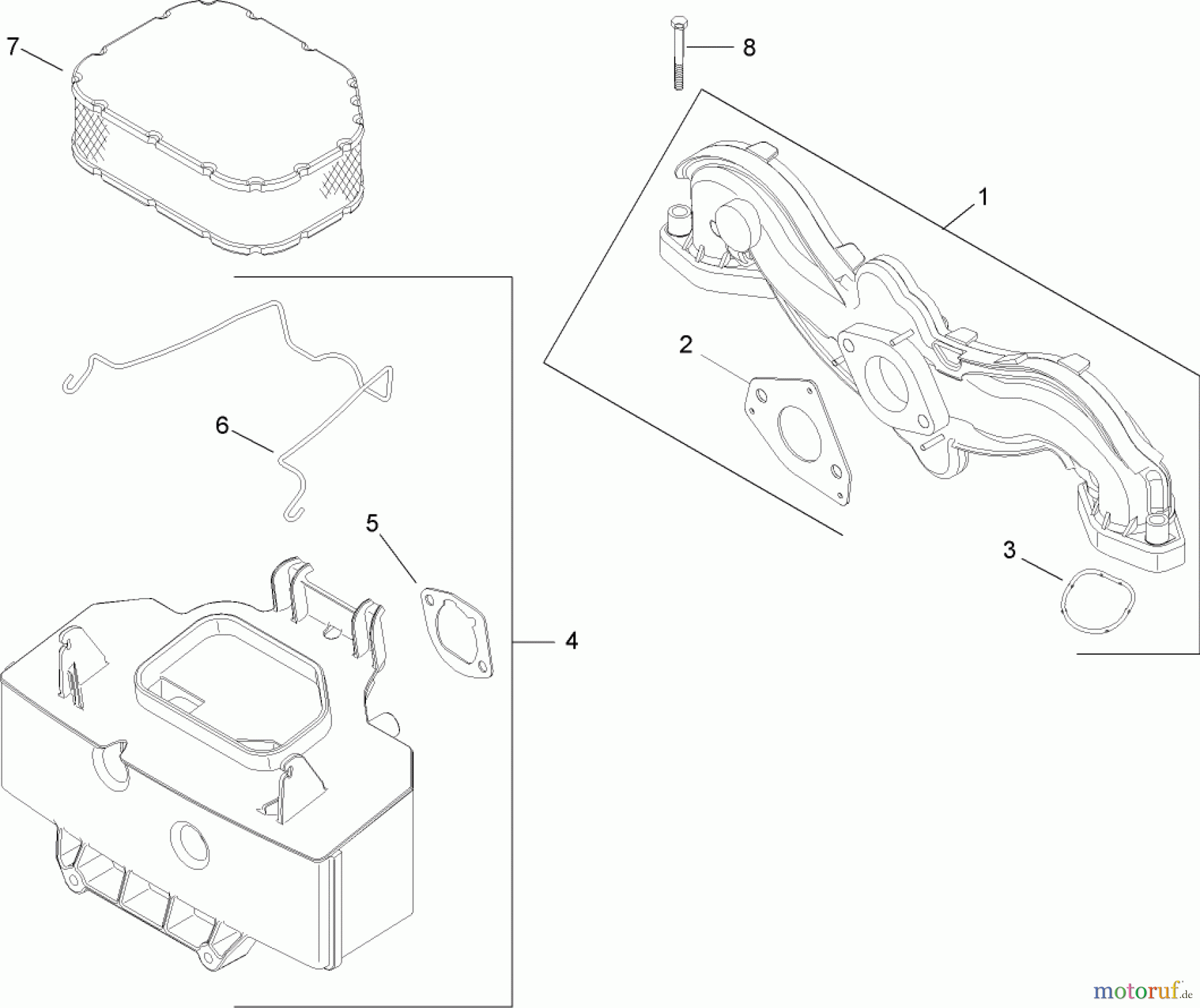  Toro Neu Mowers, Lawn & Garden Tractor Seite 1 14AQ81RP544 (GT2200) - Toro GT2200 Garden Tractor, 2006 (1A136H30000-) AIR INTAKE AND FILTRATION ASSEMBLY KOHLER SV730-0018