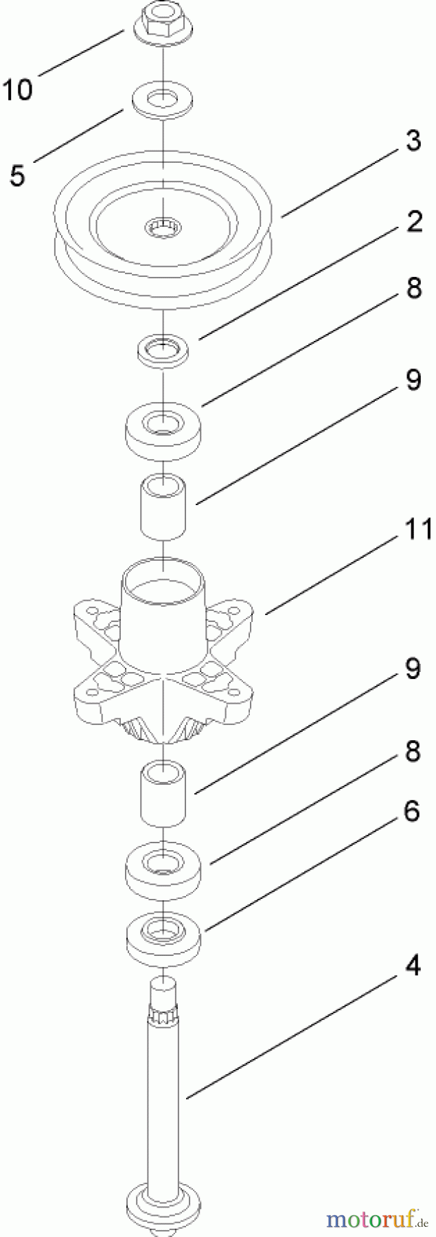  Toro Neu Mowers, Lawn & Garden Tractor Seite 1 14AQ81RP748 (GT2200) - Toro GT2200 Garden Tractor, 2007 (1B087H30130-) SPINDLE ASSEMBLY NO. 112-6024