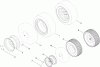 Toro 14AQ81RP848 (GT2200) - GT2200 Garden Tractor, 2009 (1-1) Ersatzteile FRONT AND REAR WHEEL ASSEMBLY