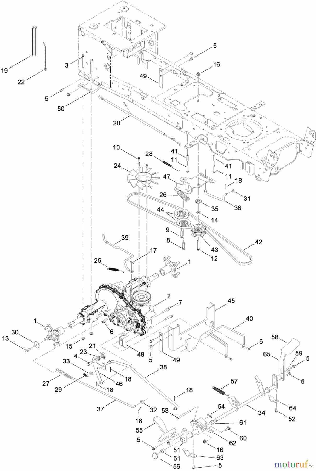  Toro Neu Mowers, Lawn & Garden Tractor Seite 1 14AQ94RP848 (GT2200) - Toro GT2200 Garden Tractor, 2010 (1-1) DRIVE SYSTEM ASSEMBLY