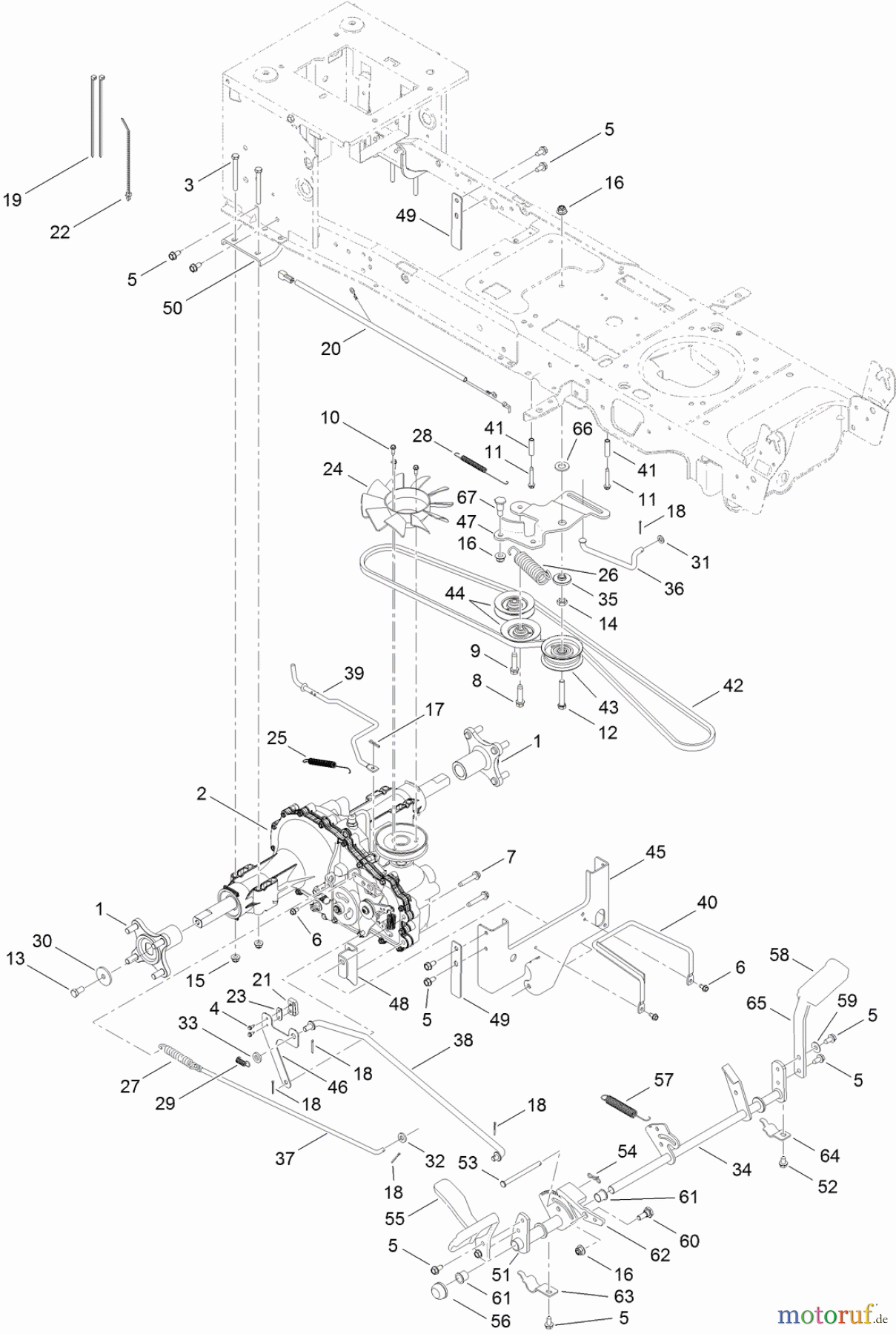 Toro Neu Mowers, Lawn & Garden Tractor Seite 1 14AQ94RP848 (GT2200) - Toro GT2200 Garden Tractor, 2011 (1-1) DRIVE SYSTEM ASSEMBLY