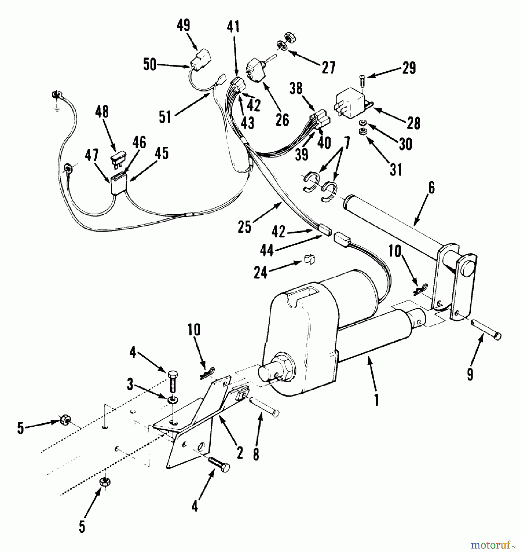 Toro Neu Mowers, Lawn & Garden Tractor Seite 1 31-17KE02 (417-A) - Toro 417-A Garden Tractor, 1986 ELECTRIC LIFT LINKAGE