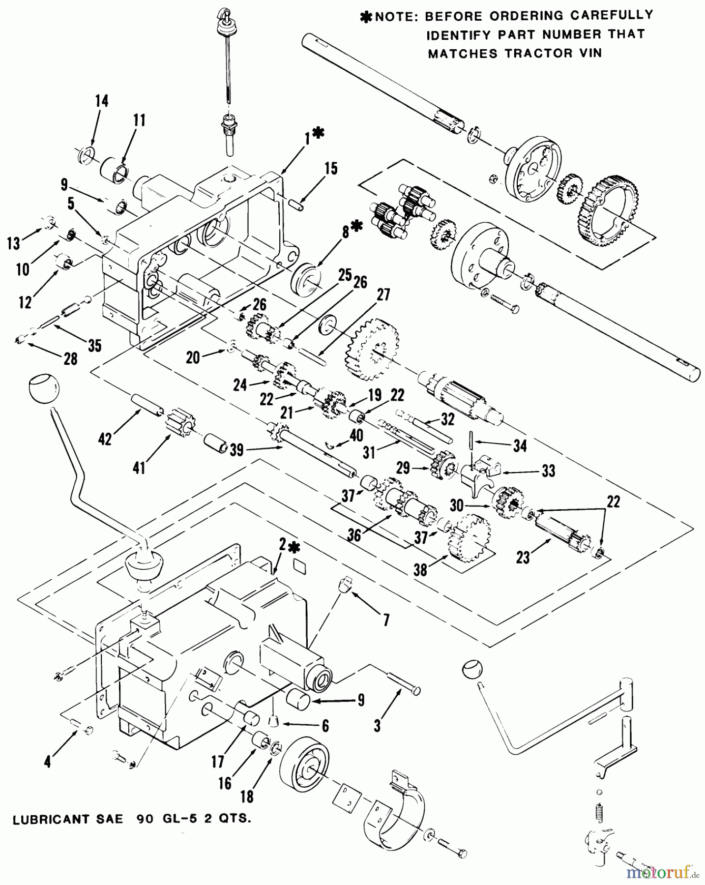 Toro Neu Mowers, Lawn & Garden Tractor Seite 1 31-17KE02 (417-A) - Toro 417-A Garden Tractor, 1986 MECHANICAL TRANSMISSION-8-SPEED #1