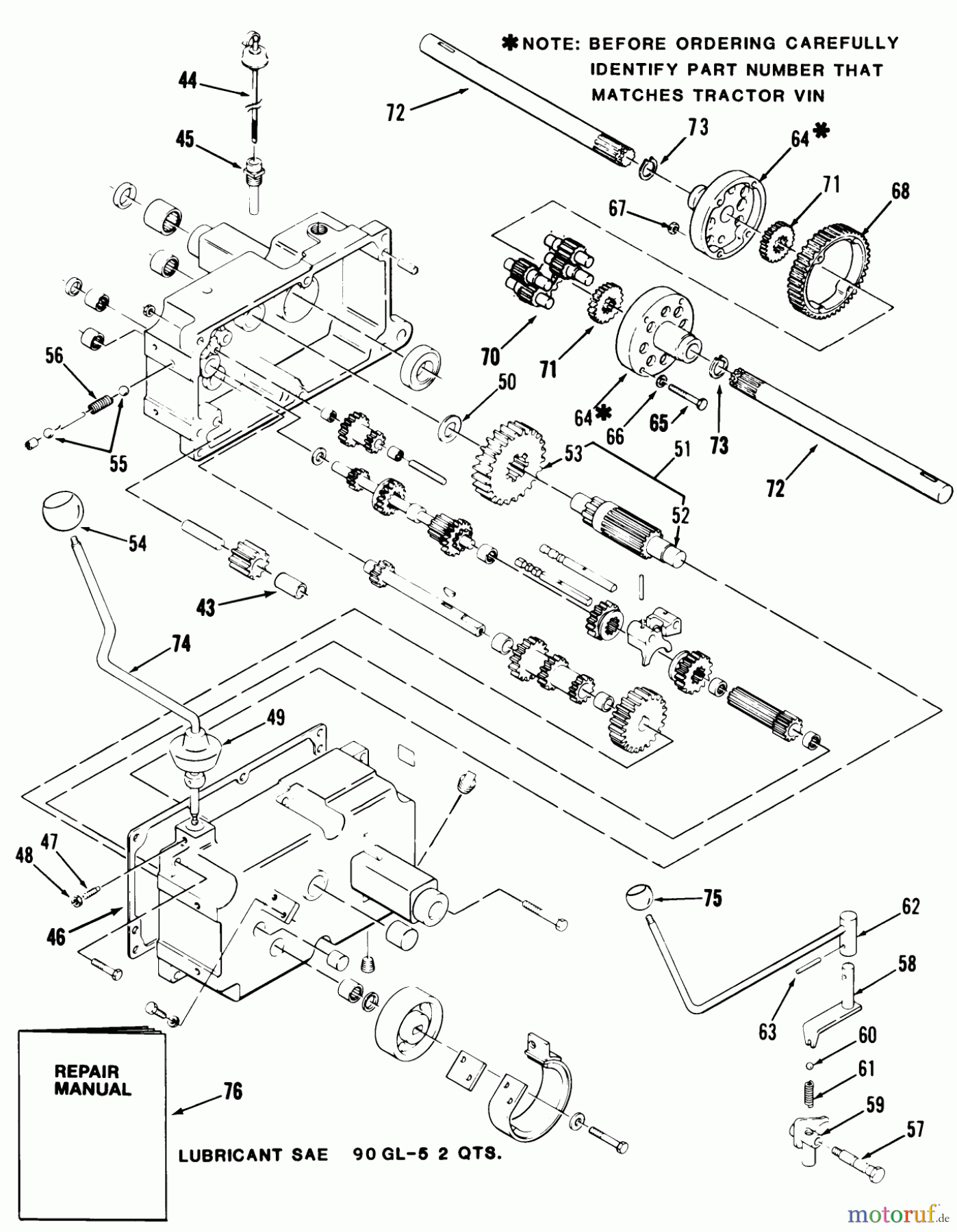 Toro Neu Mowers, Lawn & Garden Tractor Seite 1 31-17KE02 (417-A) - Toro 417-A Garden Tractor, 1986 MECHANICAL TRANSMISSION-8-SPEED #2