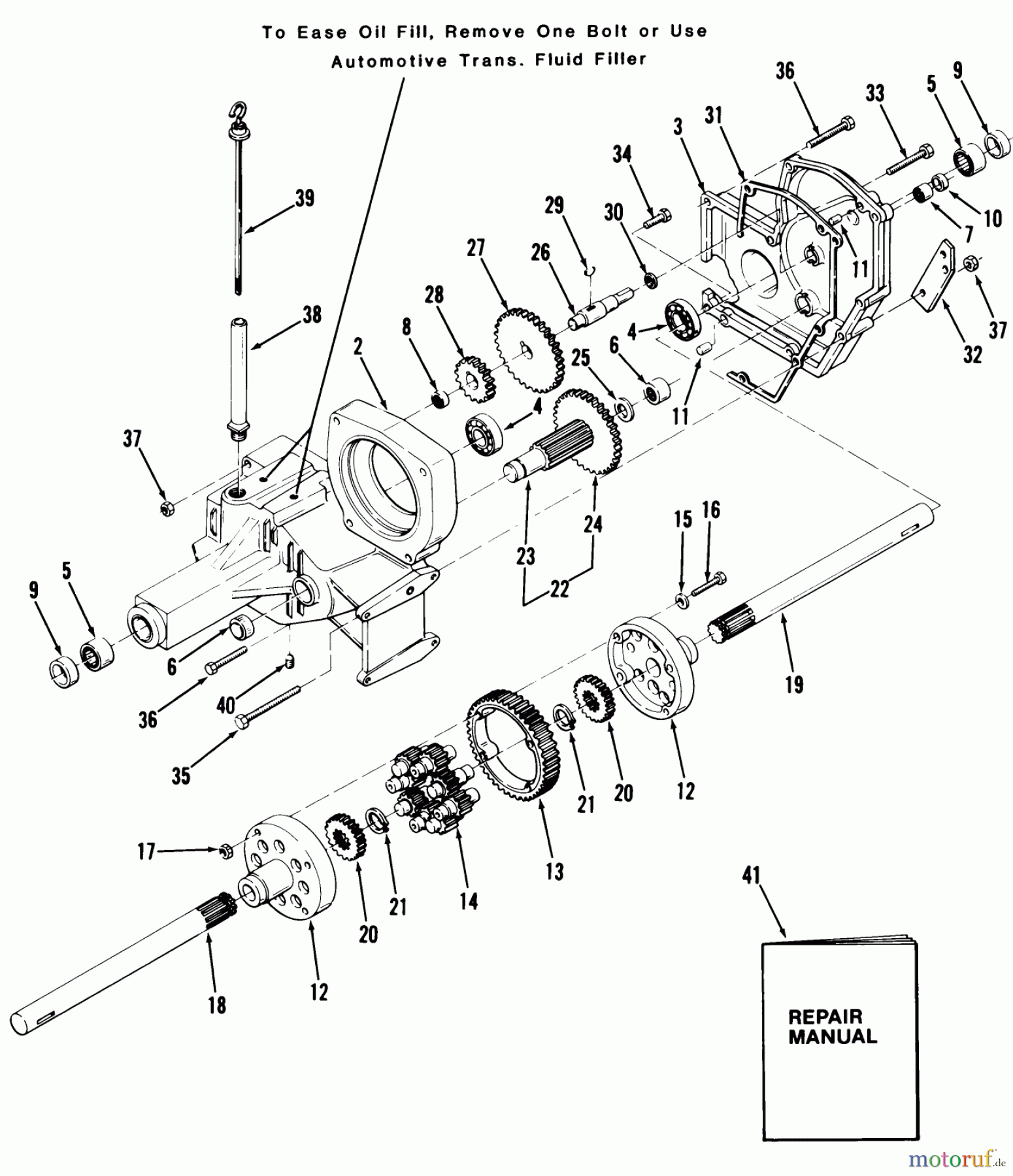  Toro Neu Mowers, Lawn & Garden Tractor Seite 1 31-14K802 (414-8) - Toro 414-8 Garden Tractor, 1987 TRANSAXLE