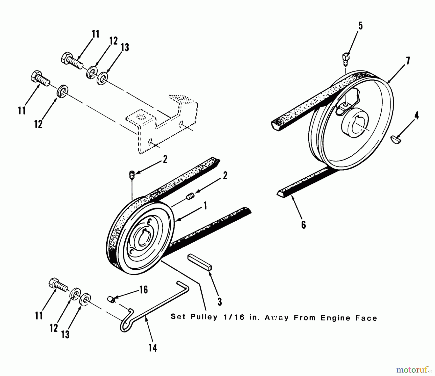  Toro Neu Mowers, Lawn & Garden Tractor Seite 1 21-10K805 (310-8) - Toro 310-8 Garden Tractor, 1988 DRIVE BELT AND PULLEYS