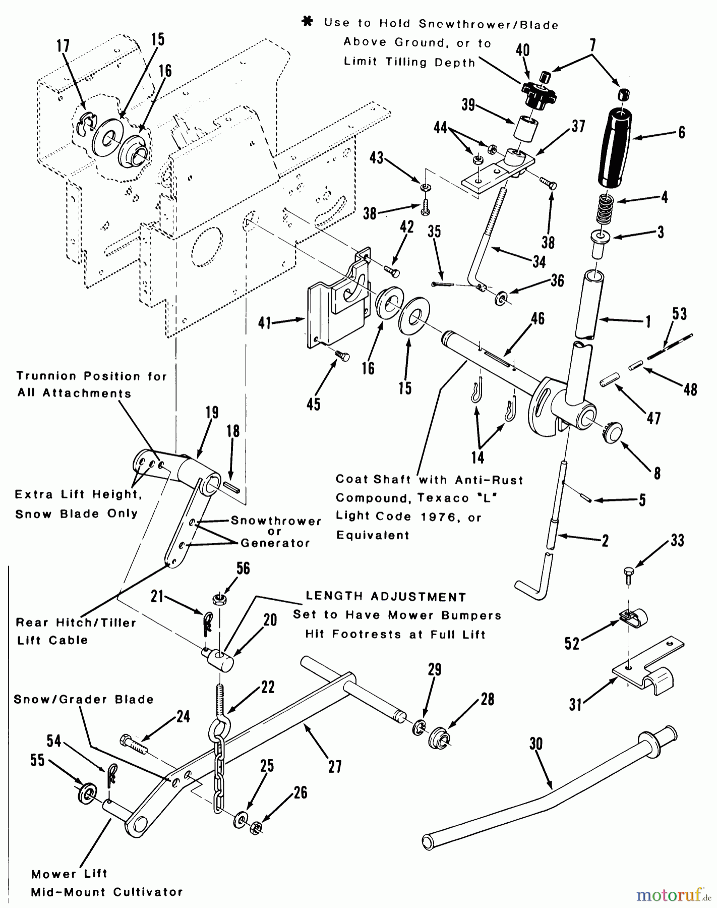 Toro Neu Mowers, Lawn & Garden Tractor Seite 1 21-08K804 (308-8) - Toro 308-8 Tractor, 1988 MANUAL LIFT LINKAGE