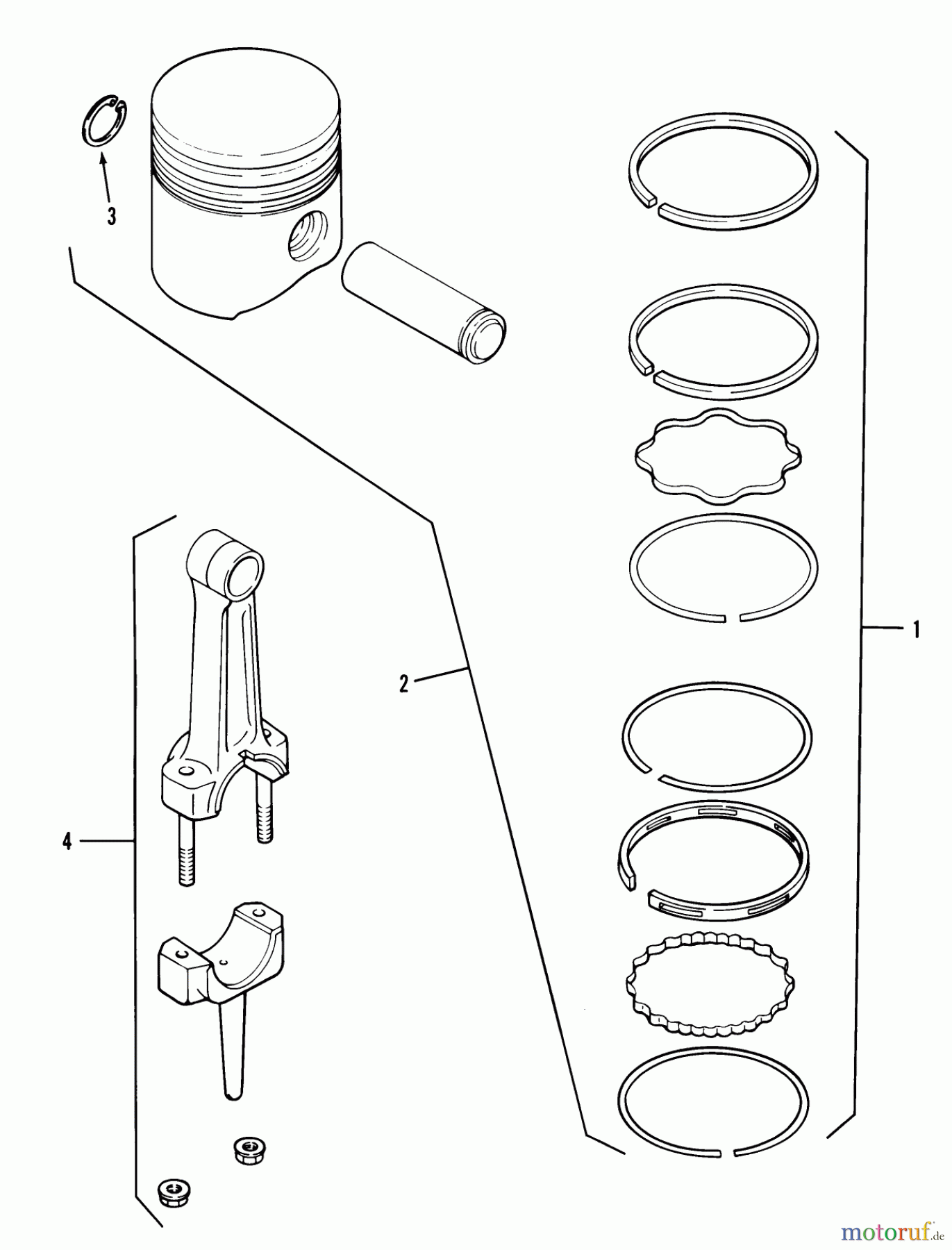 Toro Neu Mowers, Lawn & Garden Tractor Seite 1 21-08K804 (308-8) - Toro 308-8 Tractor, 1988 PISTON & RINGS