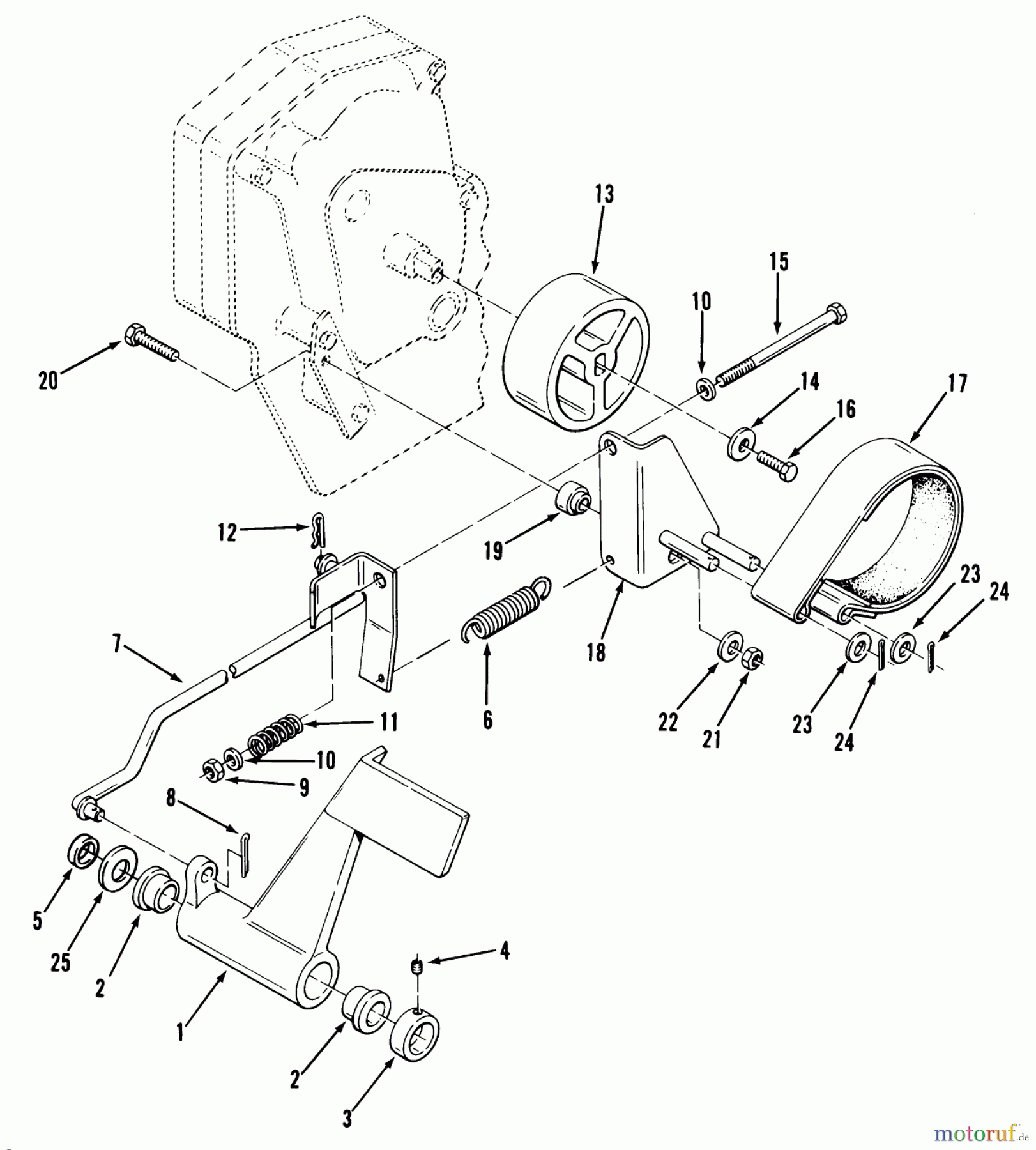 Toro Neu Mowers, Lawn & Garden Tractor Seite 1 21-10K801 (310-8) - Toro 310-8 Garden Tractor, 1985 CLUTCH, BRAKE & SPEED CONTROL LINKAGE-300/400 #2