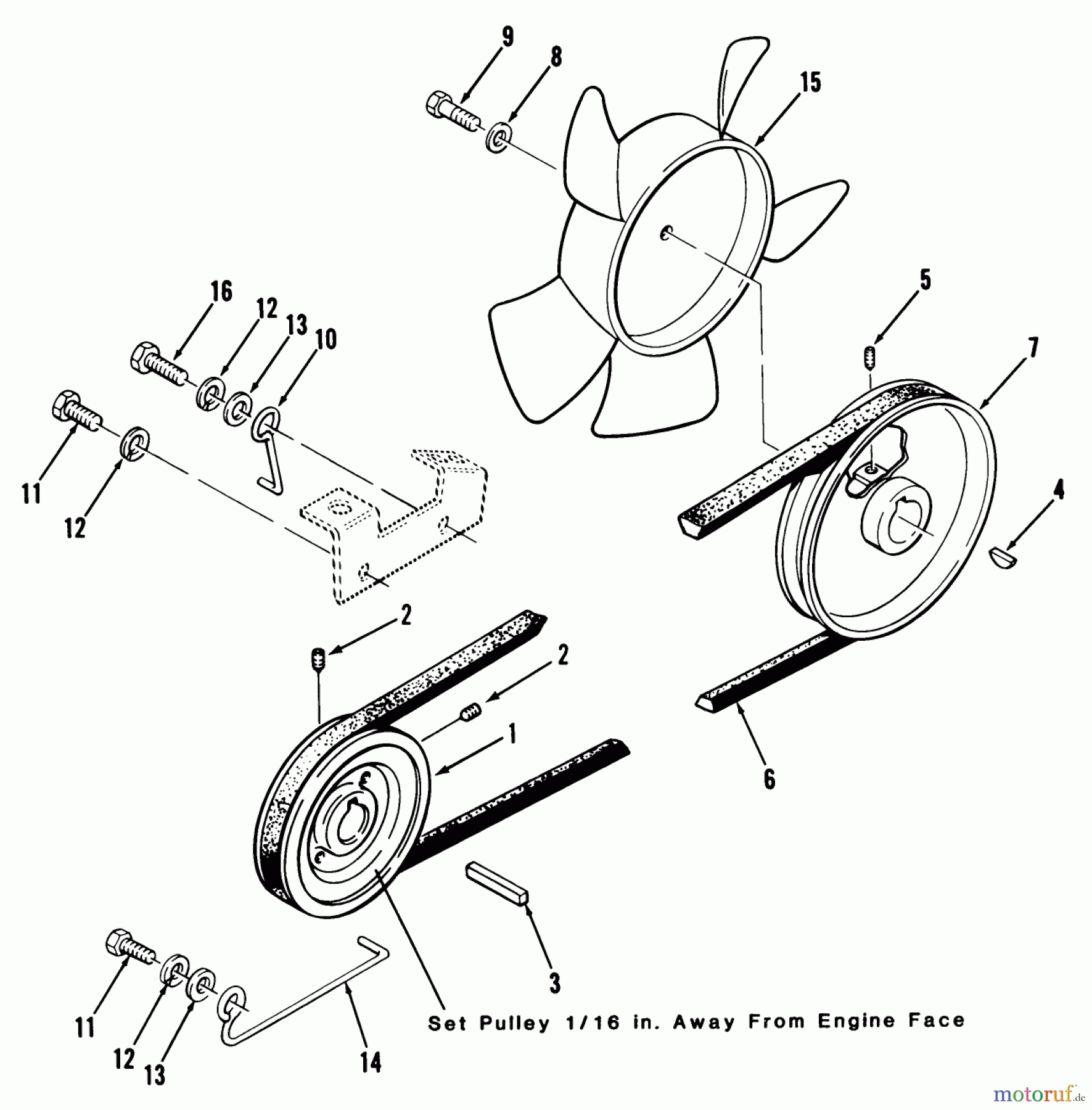 Toro Neu Mowers, Lawn & Garden Tractor Seite 1 21-14K801 (314-8) - Toro 314-8 Garden Tractor, 1985 DRIVE BELT AND PULLEYS