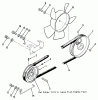 Toro 21-10K801 (310-8) - 310-8 Garden Tractor, 1985 Ersatzteile DRIVE BELT AND PULLEYS