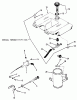 Toro 21-10K801 (310-8) - 310-8 Garden Tractor, 1985 Ersatzteile THROTTLE, CHOKE AND FUEL SYSTEM