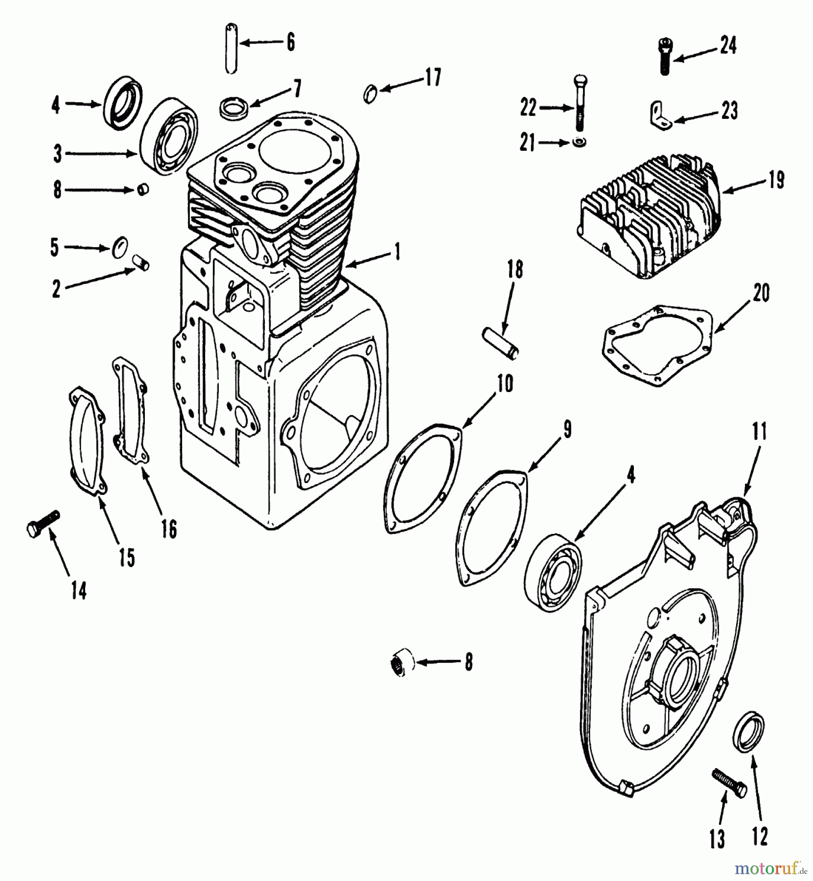 Toro Neu Mowers, Lawn & Garden Tractor Seite 1 31-14K804 (414-8) - Toro 414-8 Garden Tractor, 1989 KOHLER CRANKCASE & CYLINDER HEAD