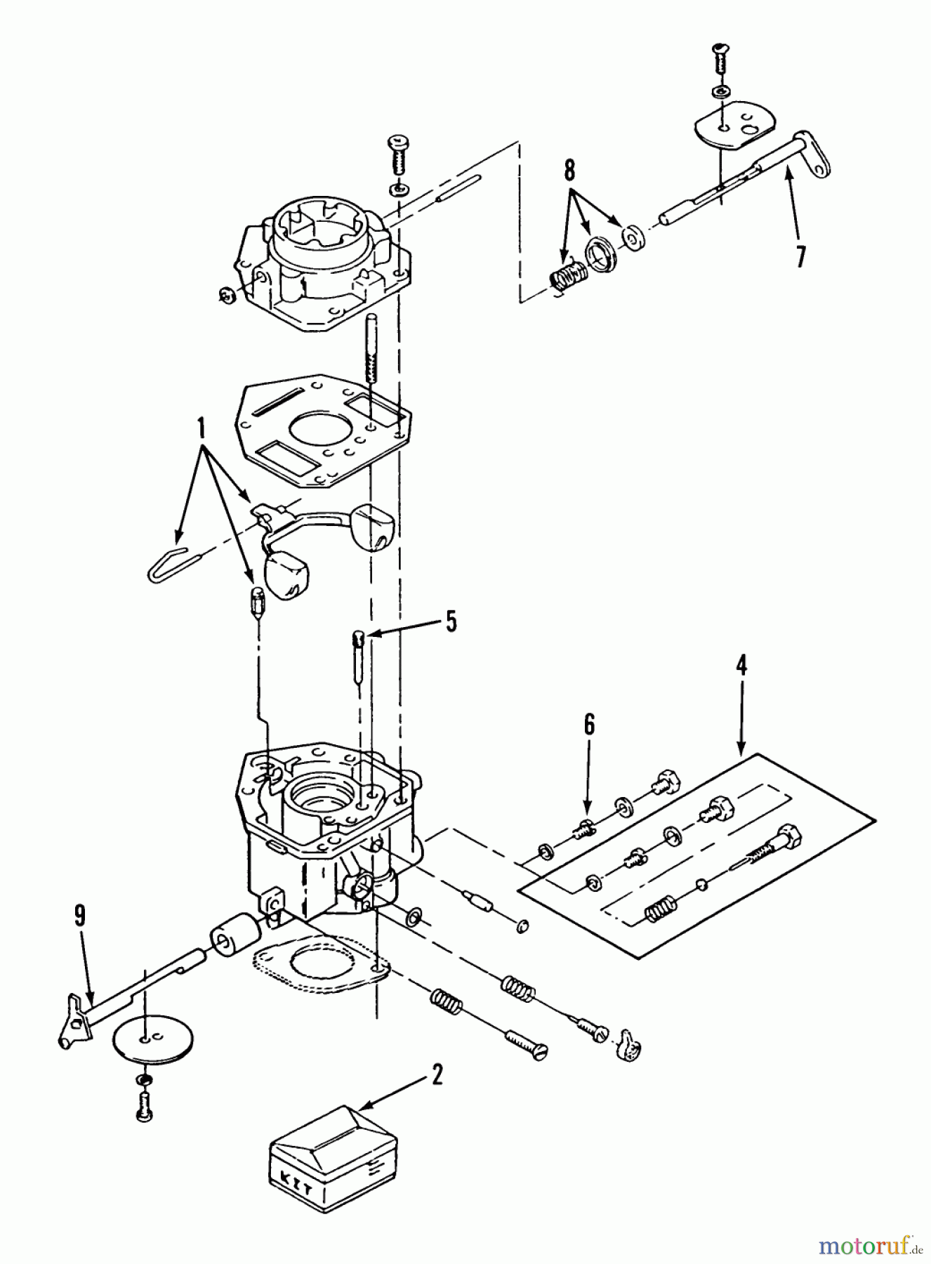 Toro Neu Mowers, Lawn & Garden Tractor Seite 1 31-14K804 (414-8) - Toro 414-8 Garden Tractor, 1989 ONAN CARBURETOR COMPONENTS