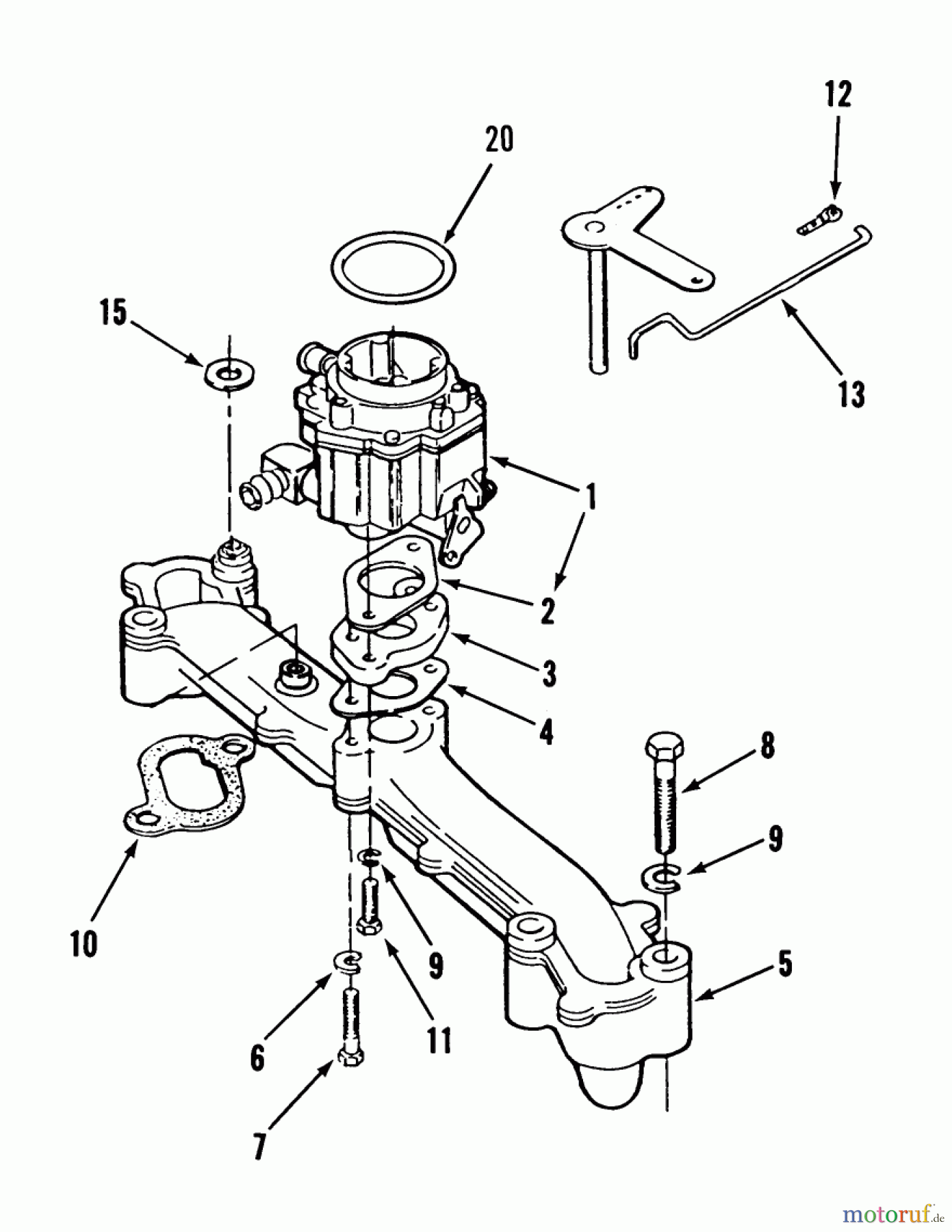 Toro Neu Mowers, Lawn & Garden Tractor Seite 1 31-14K804 (414-8) - Toro 414-8 Garden Tractor, 1989 ONAN INTAKE MANIFOLD