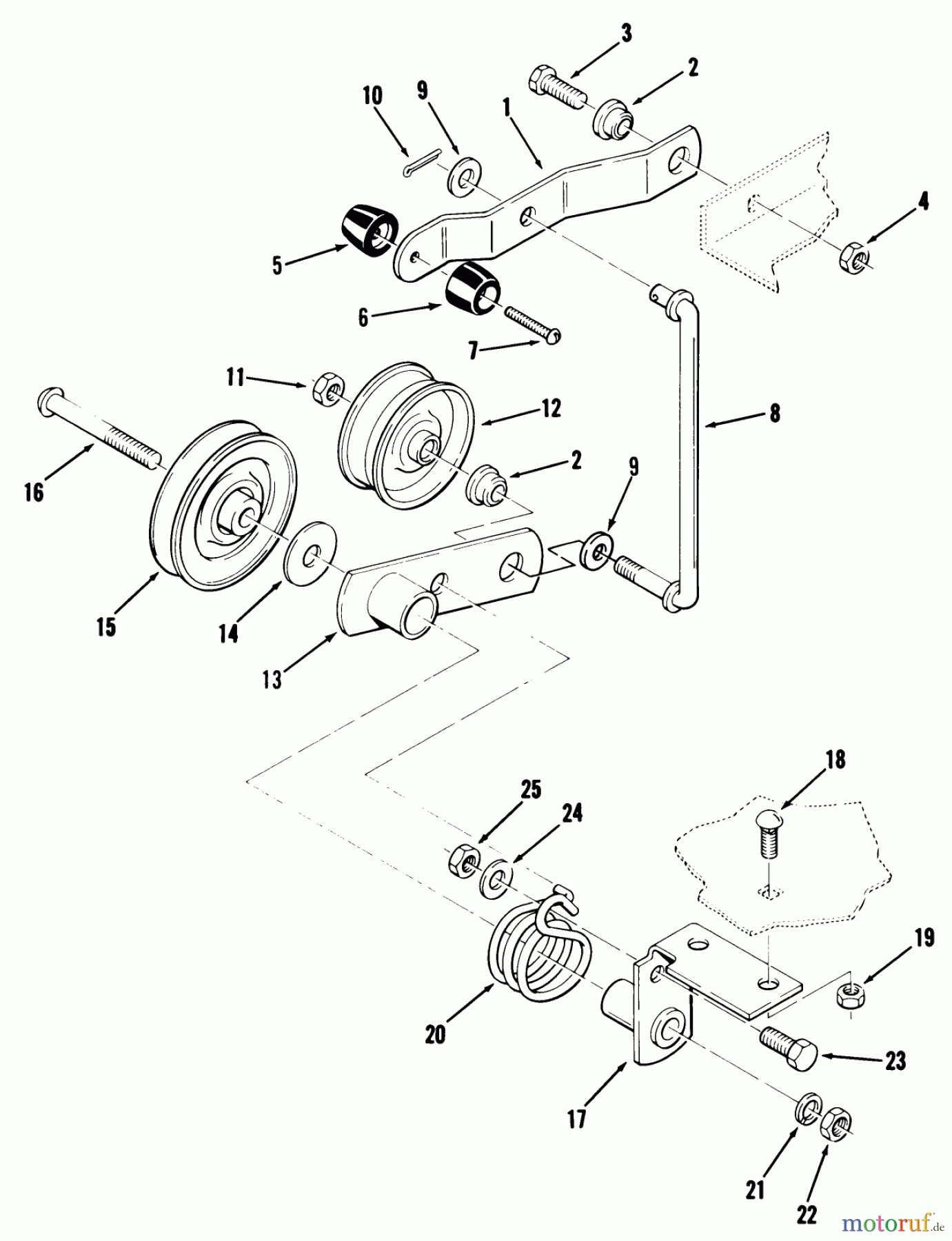Toro Neu Mowers, Lawn & Garden Tractor Seite 2 B2-16B591 (216-5) - Toro 216-5 Tractor, 1987 CLUTCH, BRAKE AND SPEED CONTROL LINKAGE #2