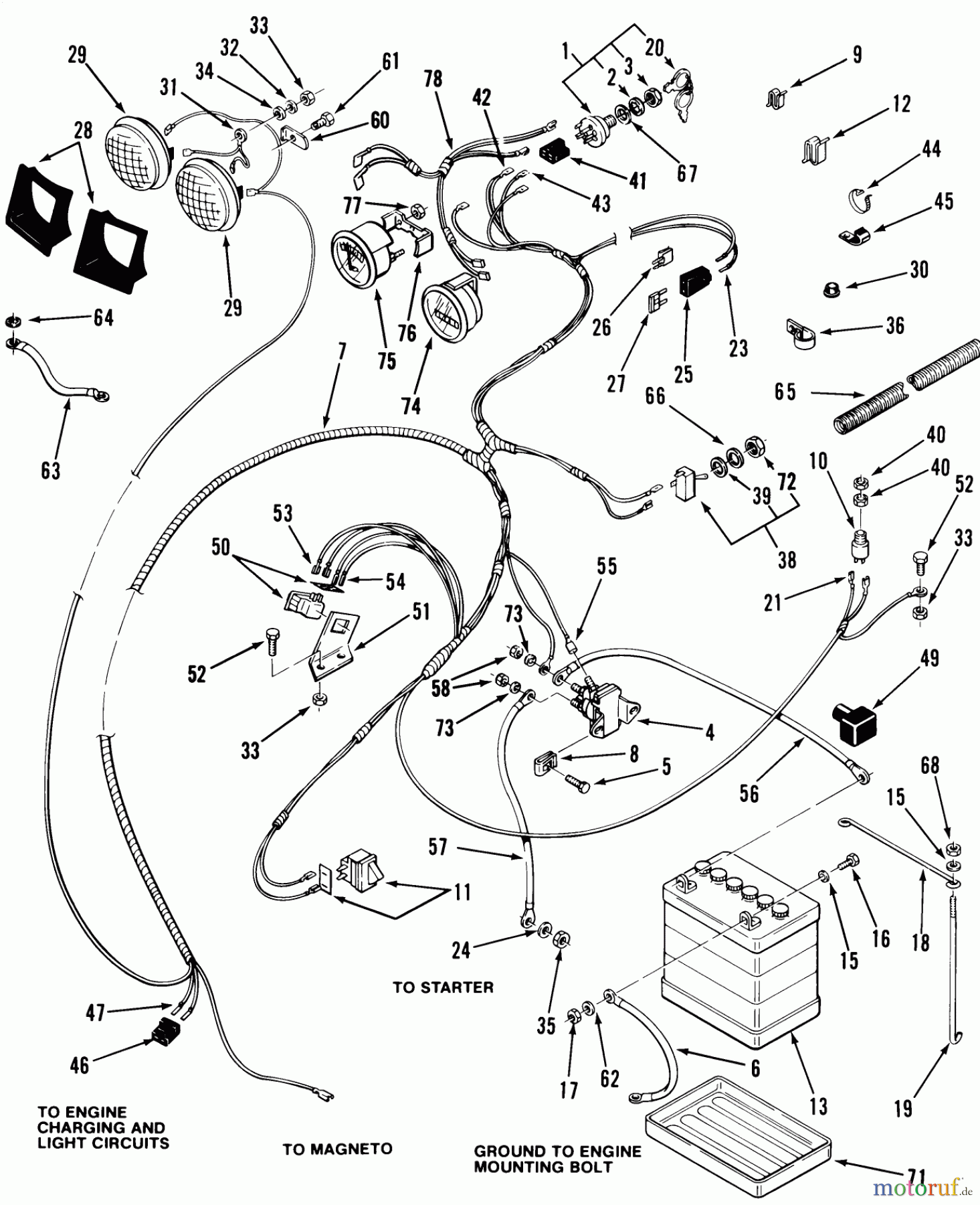Toro Neu Mowers, Lawn & Garden Tractor Seite 2 B2-16B591 (216-5) - Toro 216-5 Tractor, 1987 ELECTRICAL SYSTEM