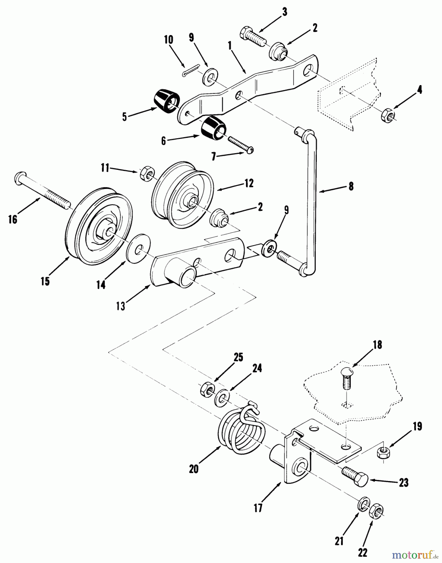 Toro Neu Mowers, Lawn & Garden Tractor Seite 2 B2-11B392 (211-3) - Toro 211-3 Tractor, 1987 CLUTCH, BRAKE AND SPEED CONTROL LINKAGE