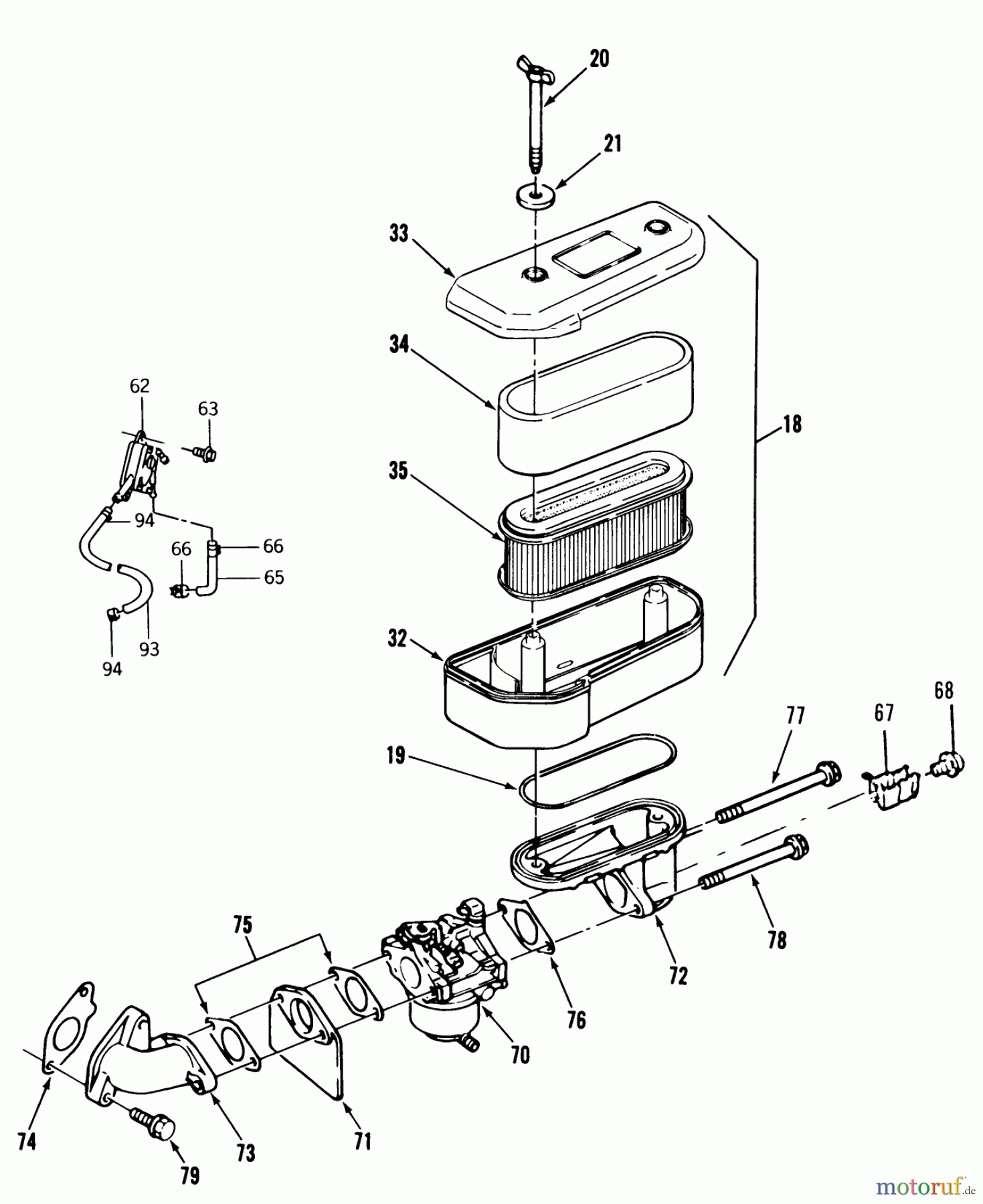 Toro Neu Mowers, Lawn & Garden Tractor Seite 1 22-17KE01 (257-H) - Toro 257-H Tractor, 1988 AIR FILTER & CARBURETOR