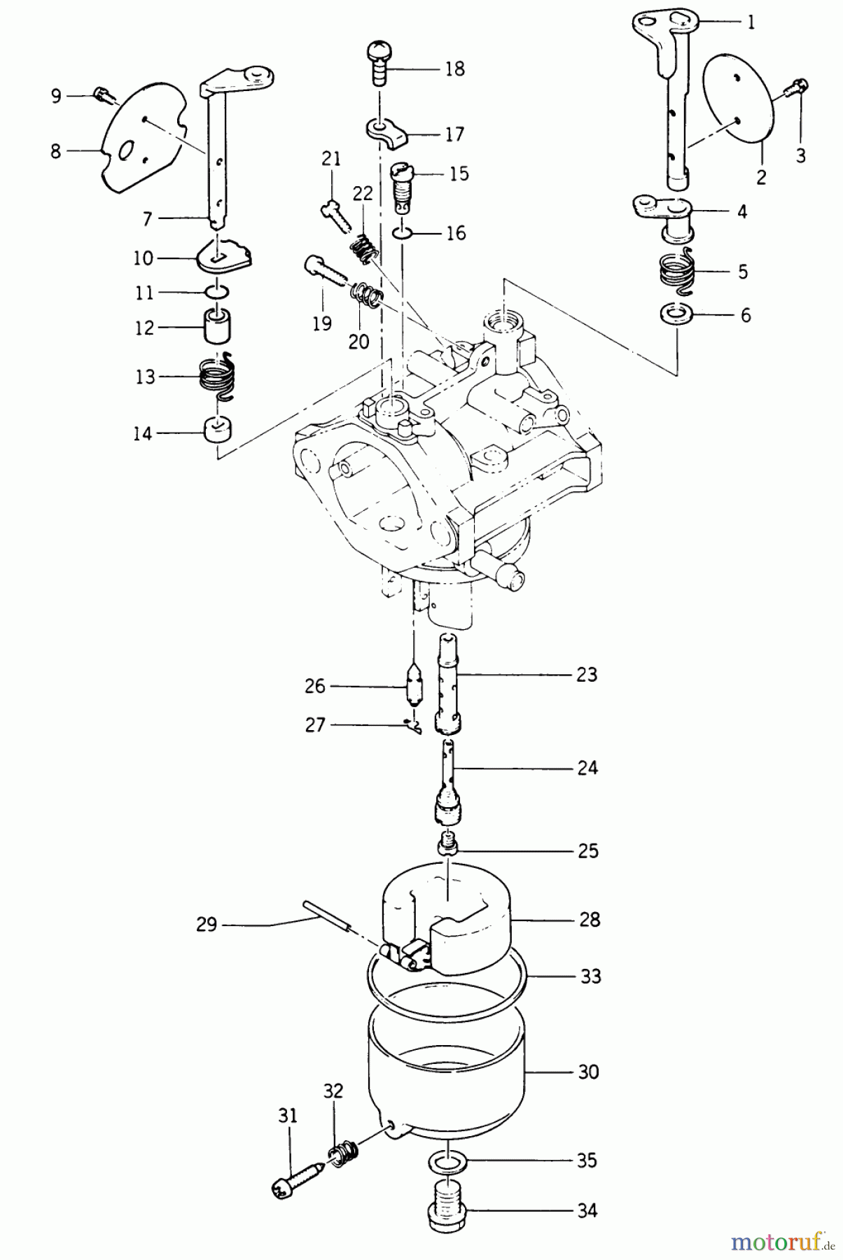 Toro Neu Mowers, Lawn & Garden Tractor Seite 1 22-17KE01 (257-H) - Toro 257-H Tractor, 1988 CARBURETOR #2