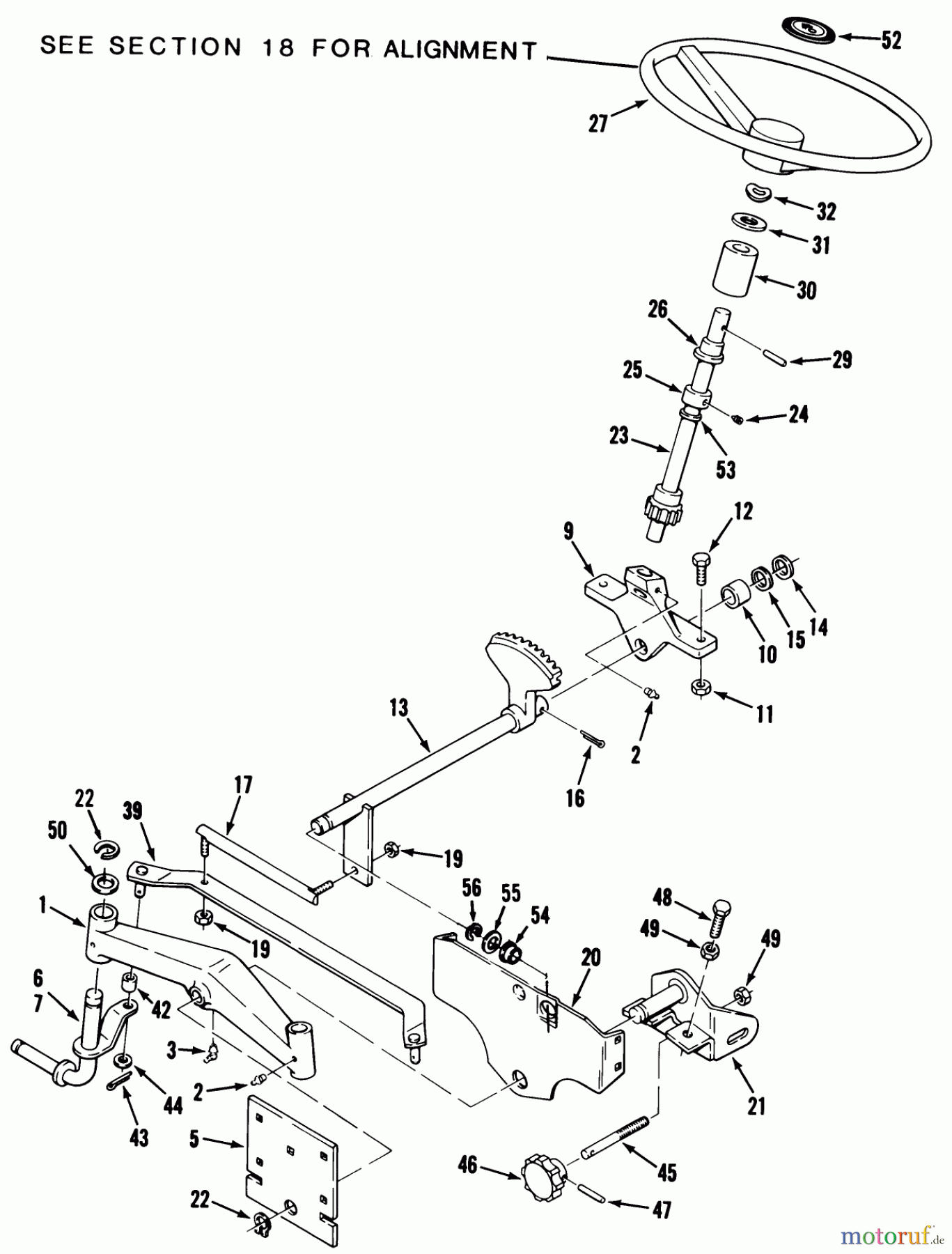 Toro Neu Mowers, Lawn & Garden Tractor Seite 1 22-17KE01 (257-H) - Toro 257-H Tractor, 1988 FRONT AXLE AND STEERING (MOWER HANGER)