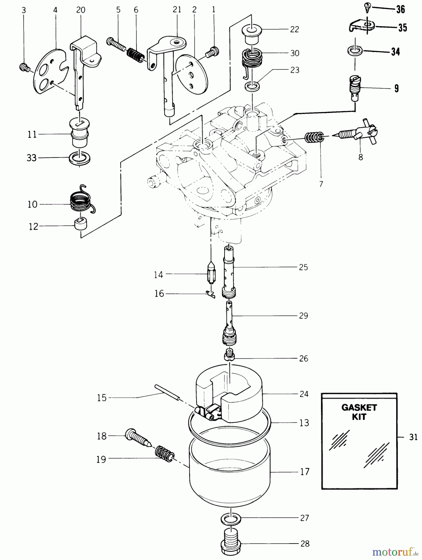 Toro Neu Mowers, Lawn & Garden Tractor Seite 1 22-13KE02 (252-H) - Toro 252-H Tractor, 1989 CARBURETOR #1