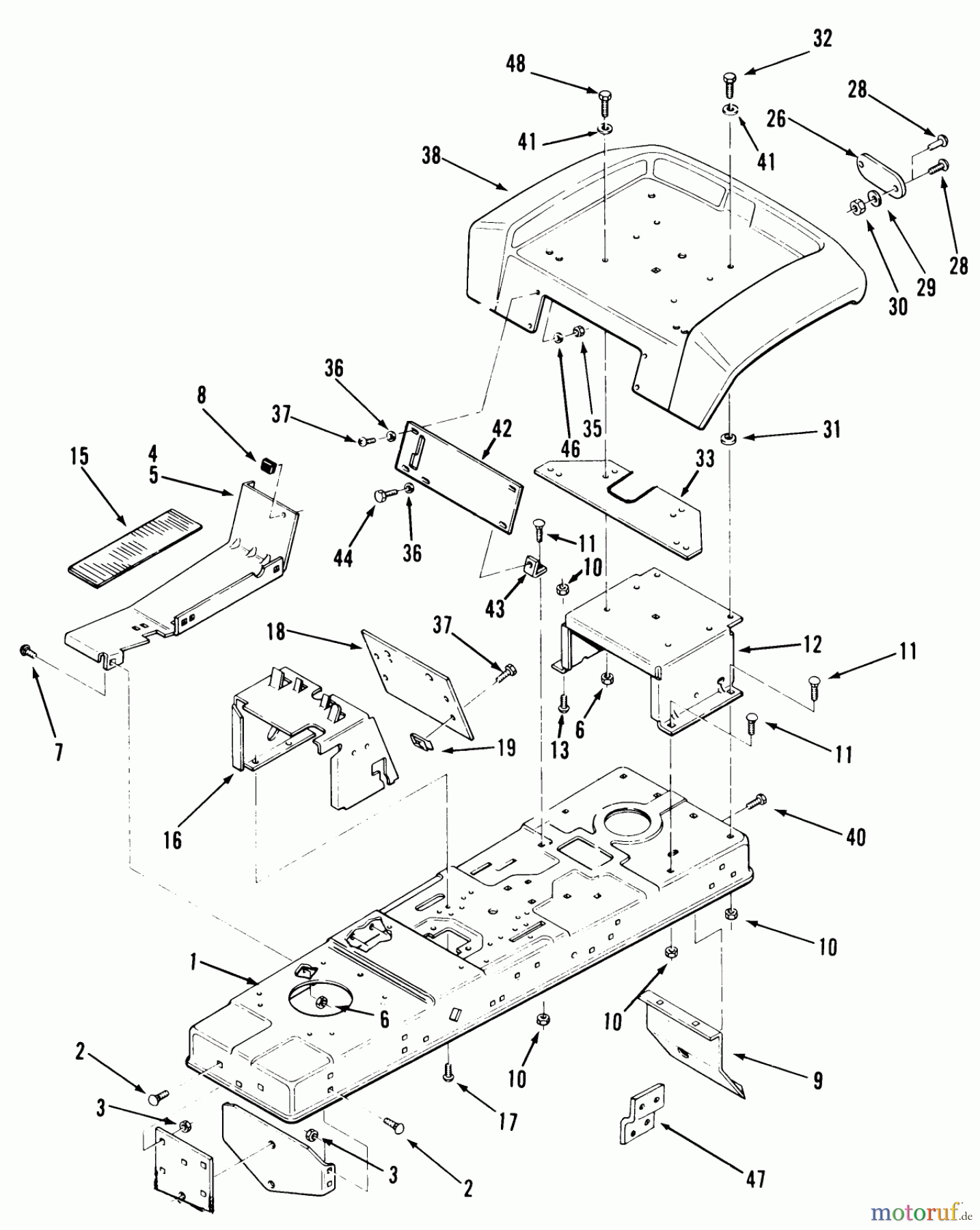  Toro Neu Mowers, Lawn & Garden Tractor Seite 1 22-13KE02 (252-H) - Toro 252-H Tractor, 1989 FRAME, SHEET METAL AND COVERS #2