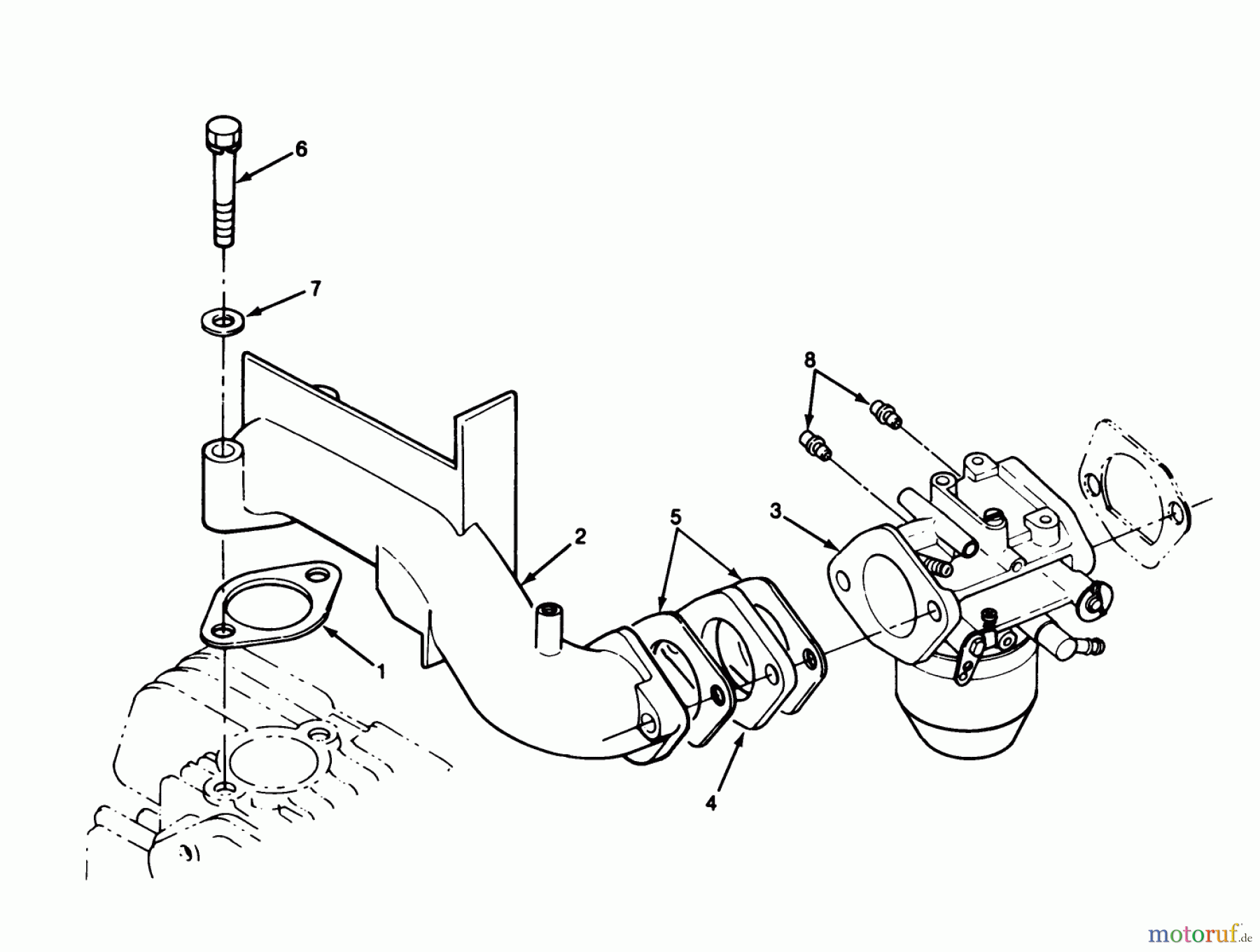 Toro Neu Mowers, Lawn & Garden Tractor Seite 1 22-14O501 (244-5) - Toro 244-5 Yard Tractor, 1991 (1000001-1999999) 14HP ENGINE CARBURETOR ASSEMBLY